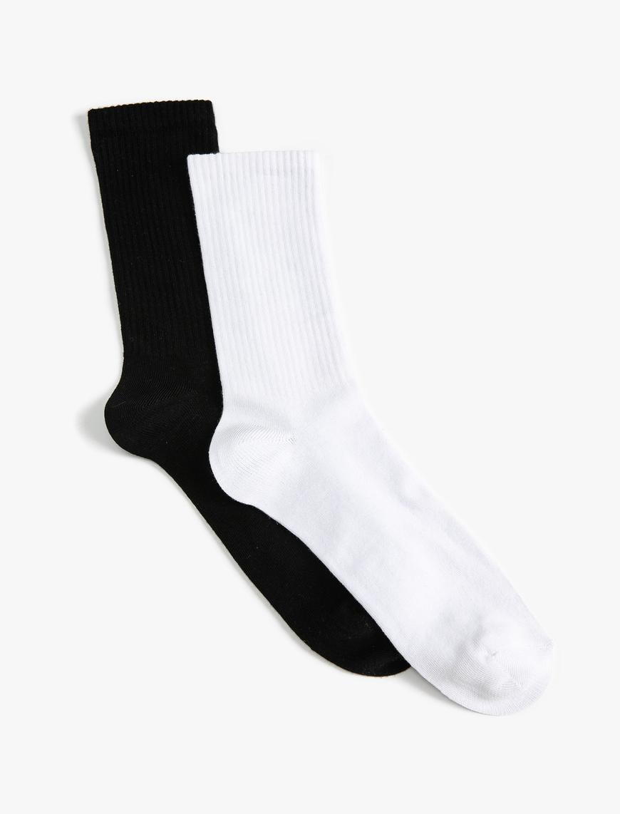  Erkek 2'li Soket Tenis Çorap Seti Çok Renkli