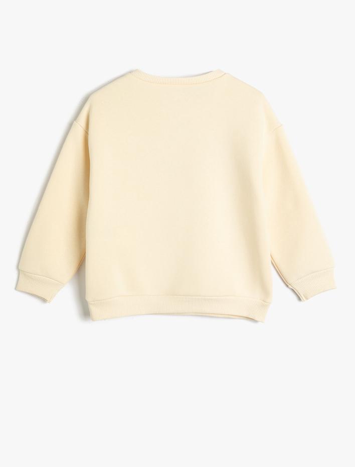 Kız Çocuk Snoopy Sweatshirt Lisanslı Bisiklet Yaka Uzun Kollu Şardonlu