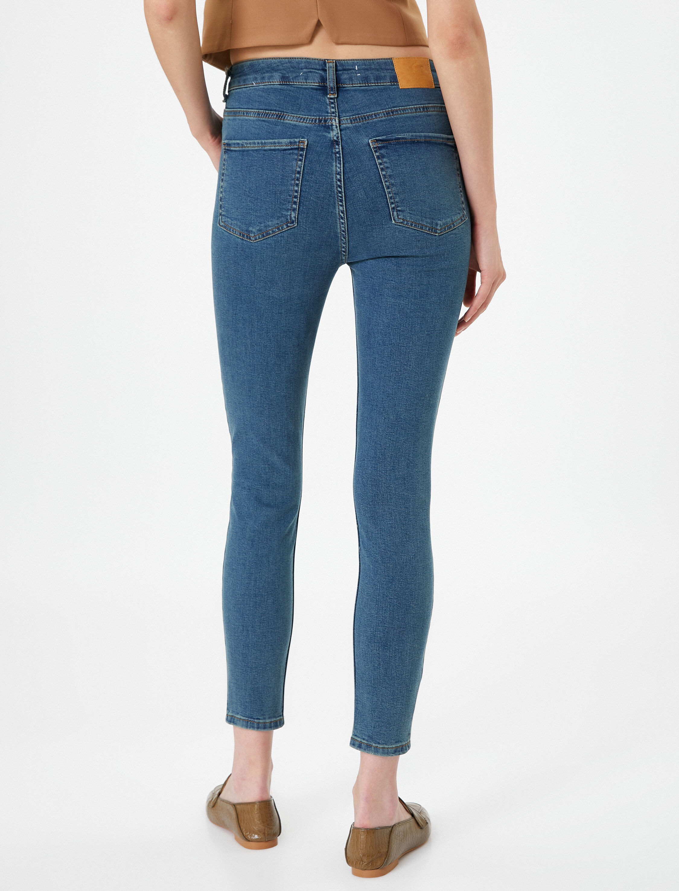 Yüksek Bel Kot Pantolon Dar Paça Dar Kesim - Carmen Jean