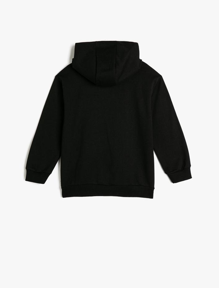 Erkek Çocuk Spiderman Kapşonlu Sweatshirt Lisanslı Uzun Kollu Pullu Payetli Şardonlu