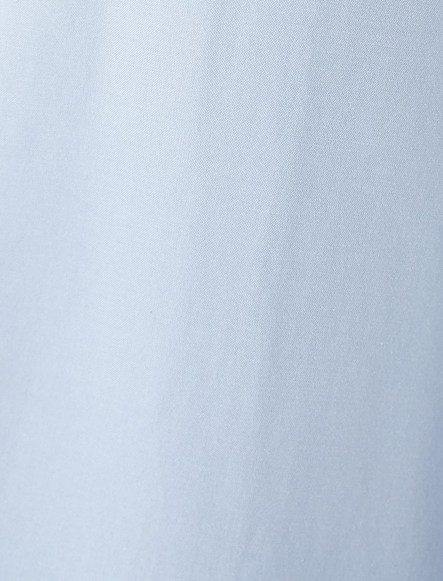   Gömlek Uzun Kollu Klasik Yaka Düğmeli Pile Detaylı