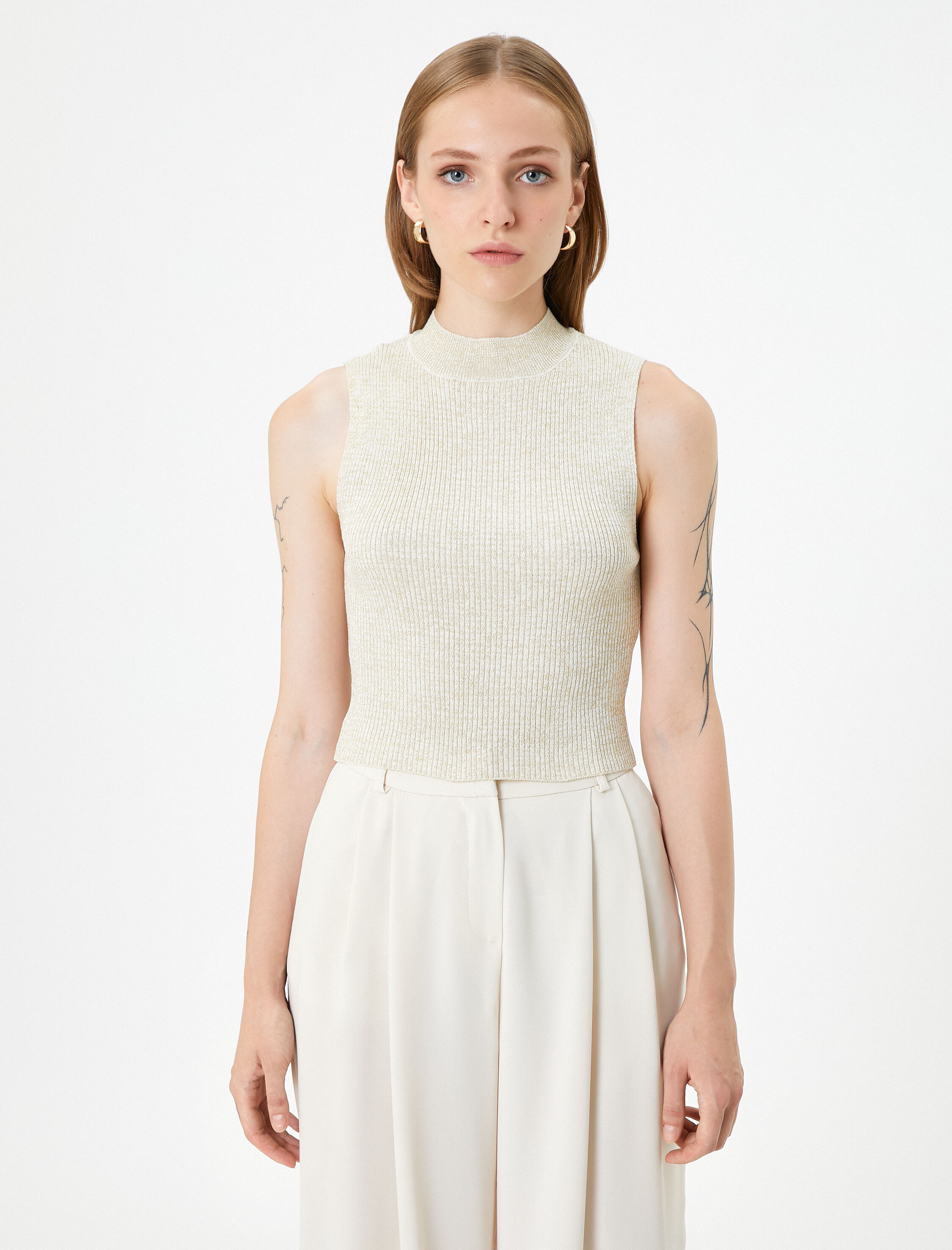   Triko Fitilli Atlet Dik Yaka Simli