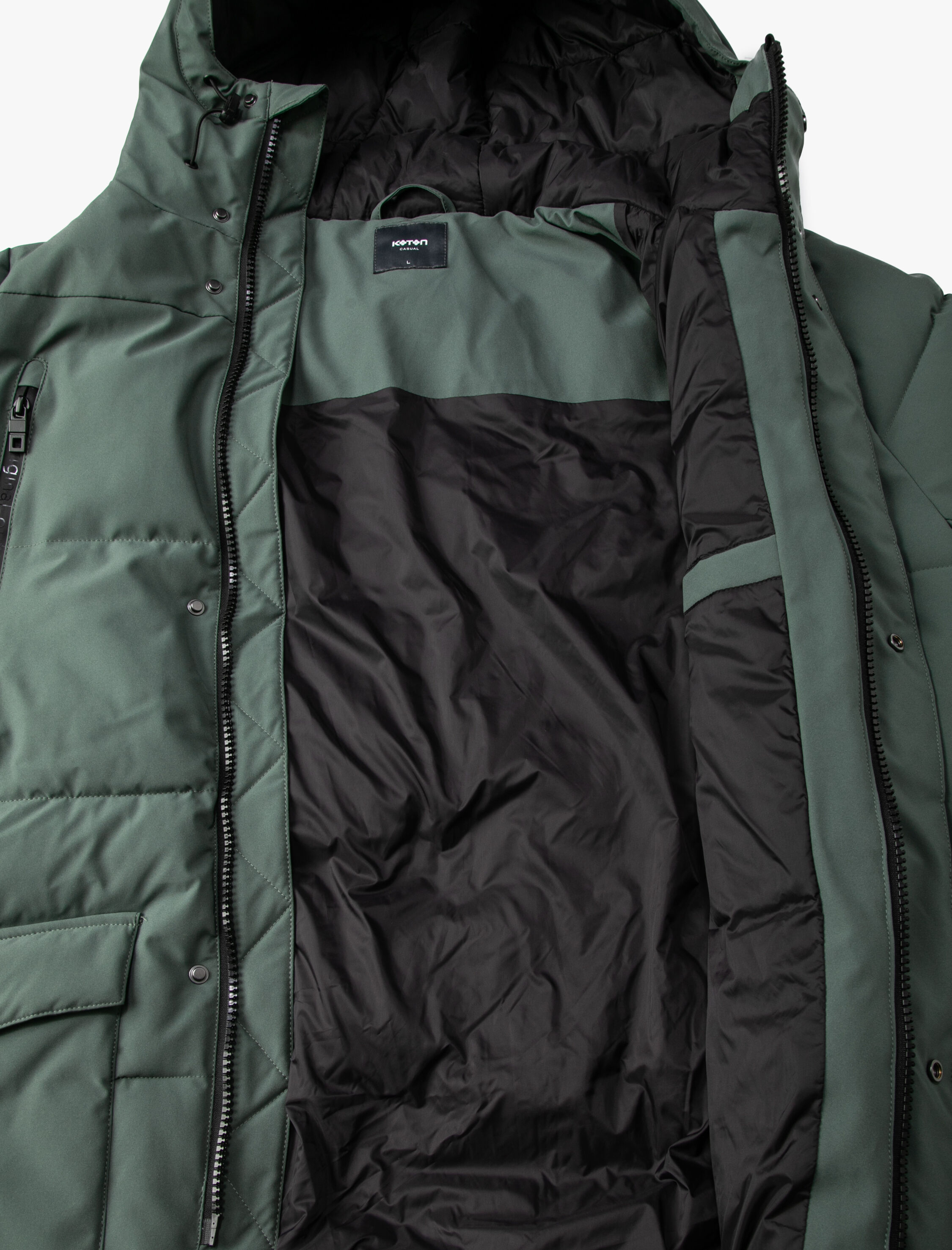   Şişme Mont Kapşonlu Fermuarlı Cep Detaylı Çıtçıt Düğmeli