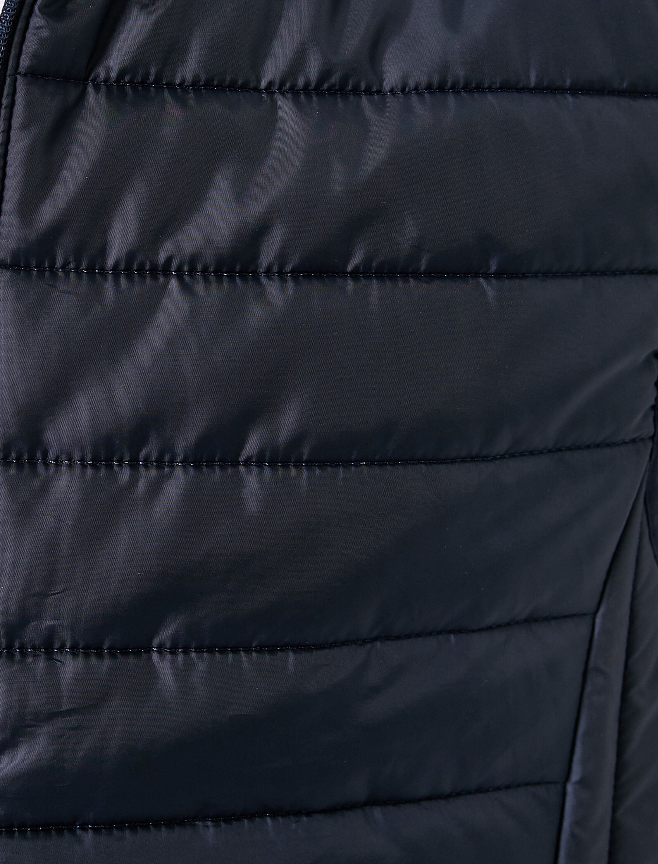   Şişme Yelek Dik Yaka Cep Detaylı Fermuarlı