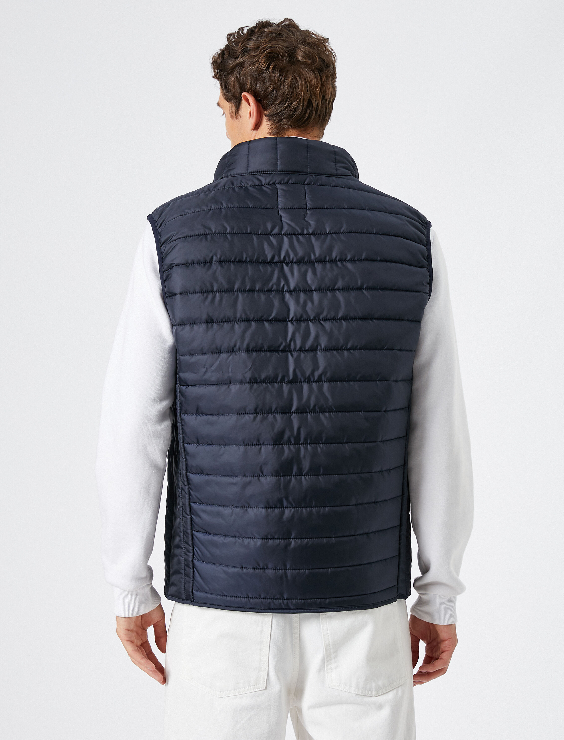   Şişme Yelek Dik Yaka Cep Detaylı Fermuarlı