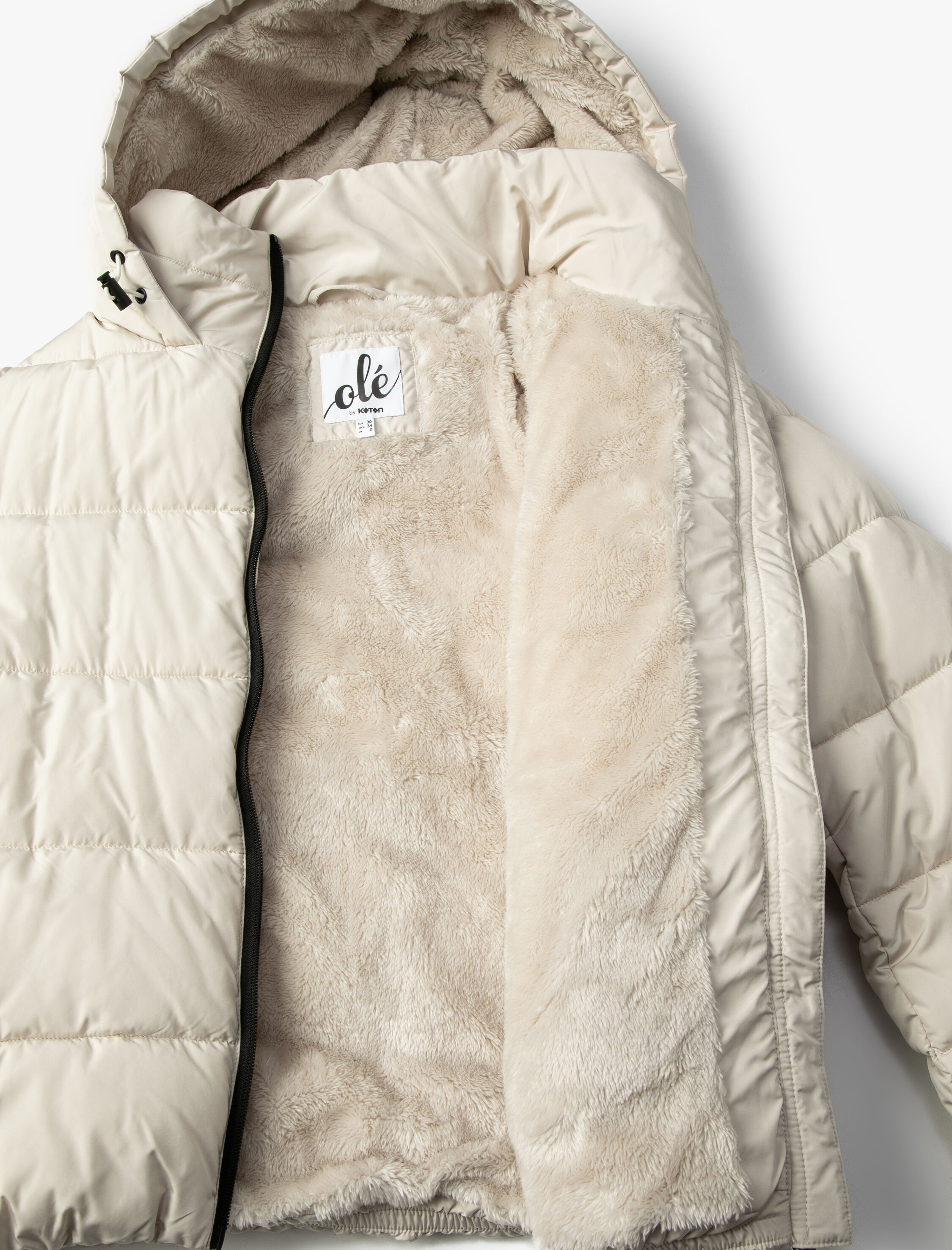   Şişme Mont Kapitone Kapüşonlu Fermuarlı Dik Yaka Cepli