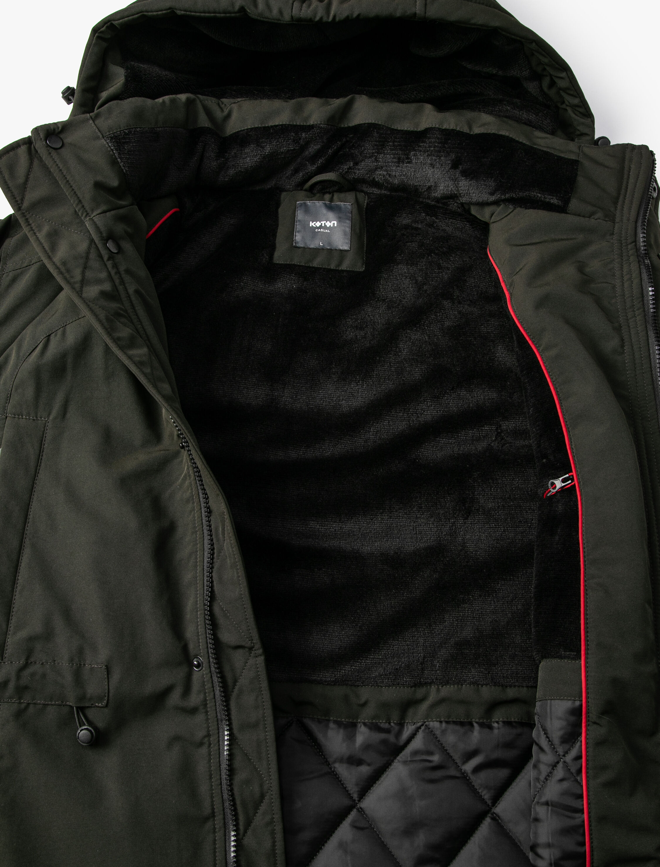   Kapşonlu Anorak Mont Cep Detaylı Çıtçıt Düğmeli