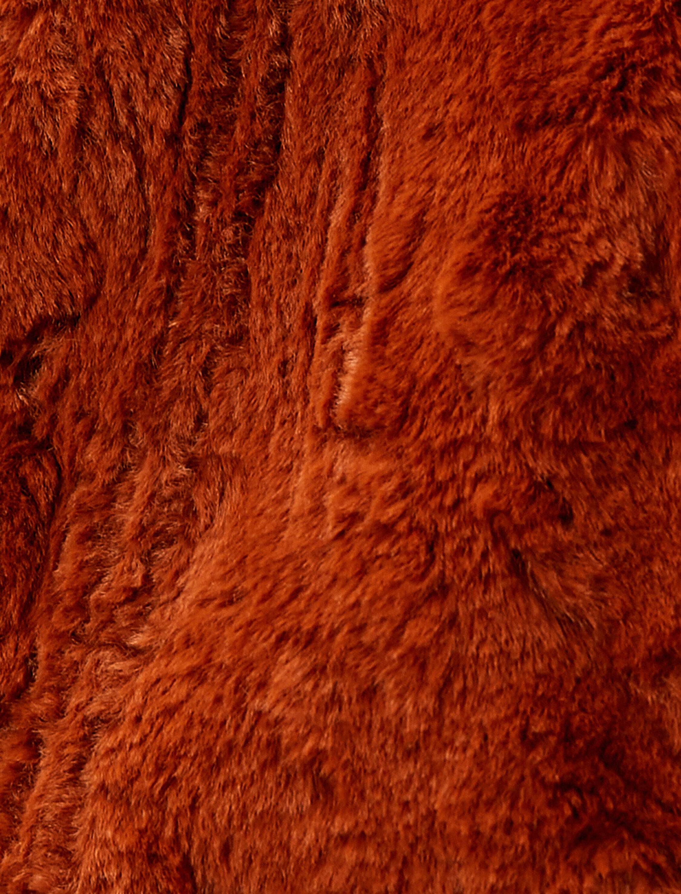   Peluş Mont Dik Yaka Cep Detaylı Astarlı