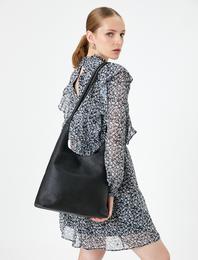 Omuz Çantası Suni Deri Çift Askılı Çıtçıtlı