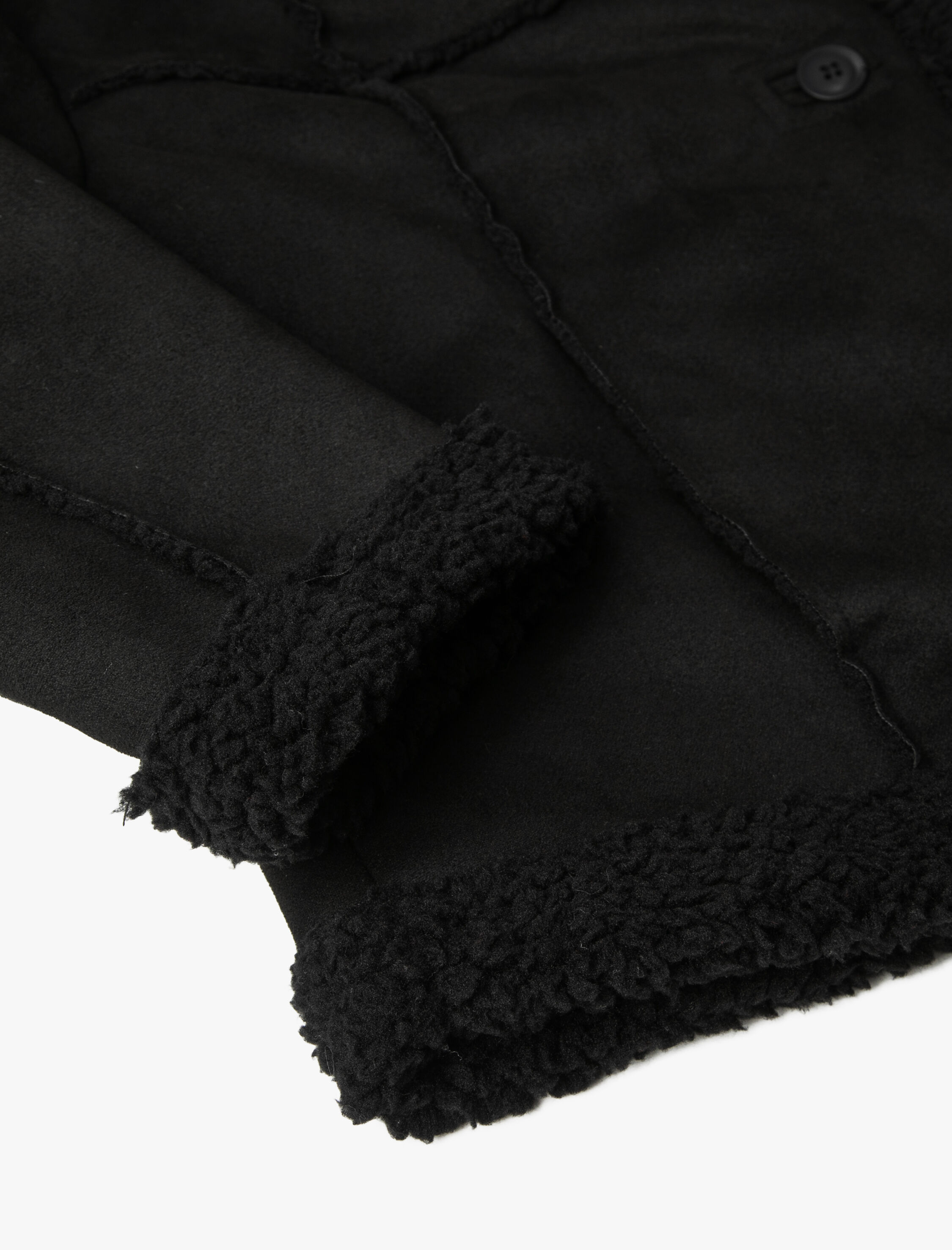   Biker Ceket Peluş Süet Görünümlü Cepli Düğme Detaylı