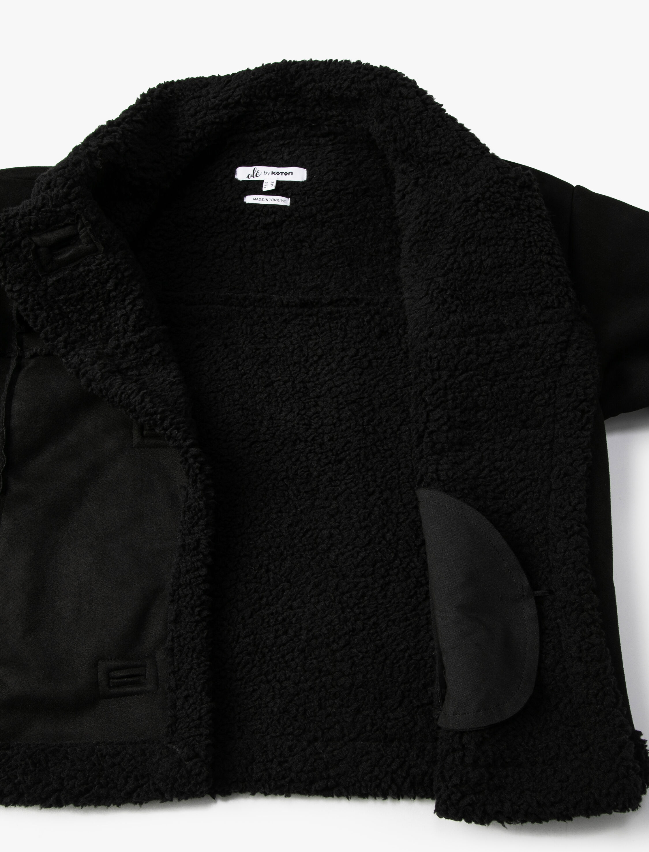   Biker Ceket Peluş Süet Görünümlü Cepli Düğme Detaylı