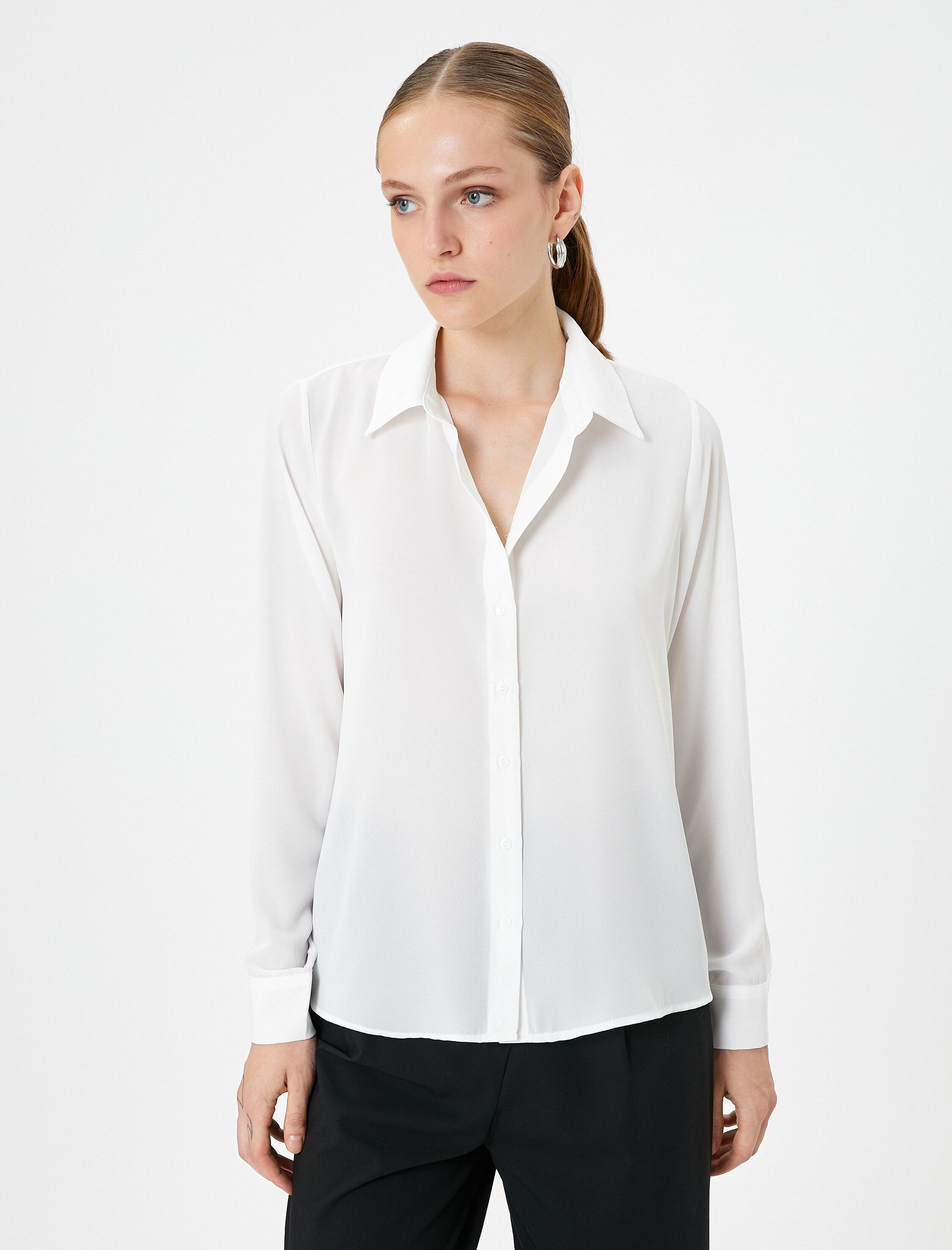 Uzun Kollu Gömlek Klasik Yaka Düğmeli Regular Fit