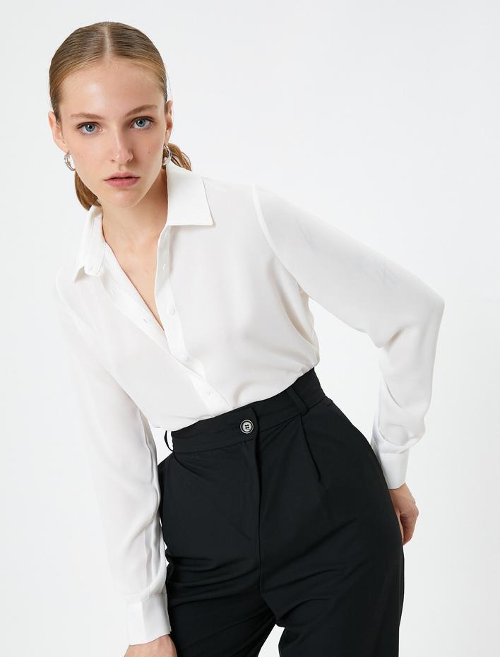  Uzun Kollu Gömlek Klasik Yaka Düğmeli Regular Fit