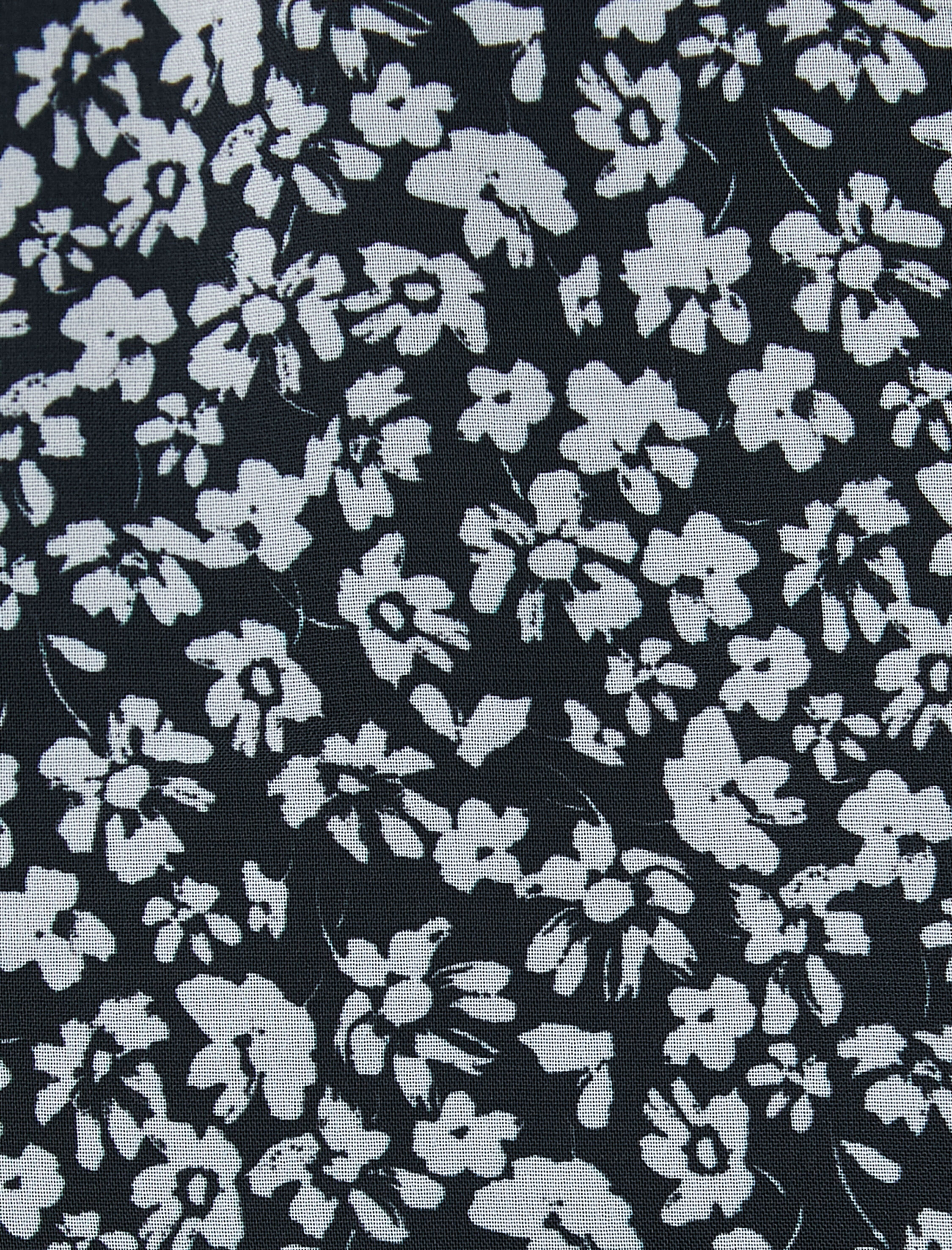   Çiçekli Şifon Elbise Fırfırlı Dik Yaka Balon Kollu