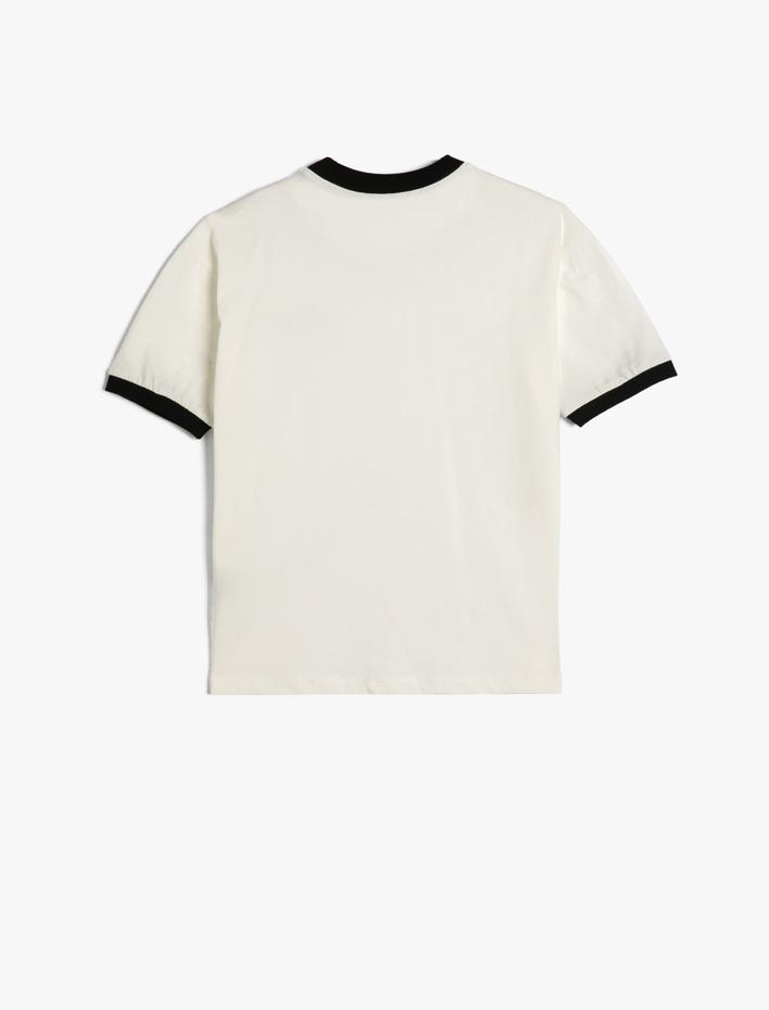 Erkek Çocuk Tişört Kısa Kollu Bisiklet Yaka Baskı Detaylı Pamuklu