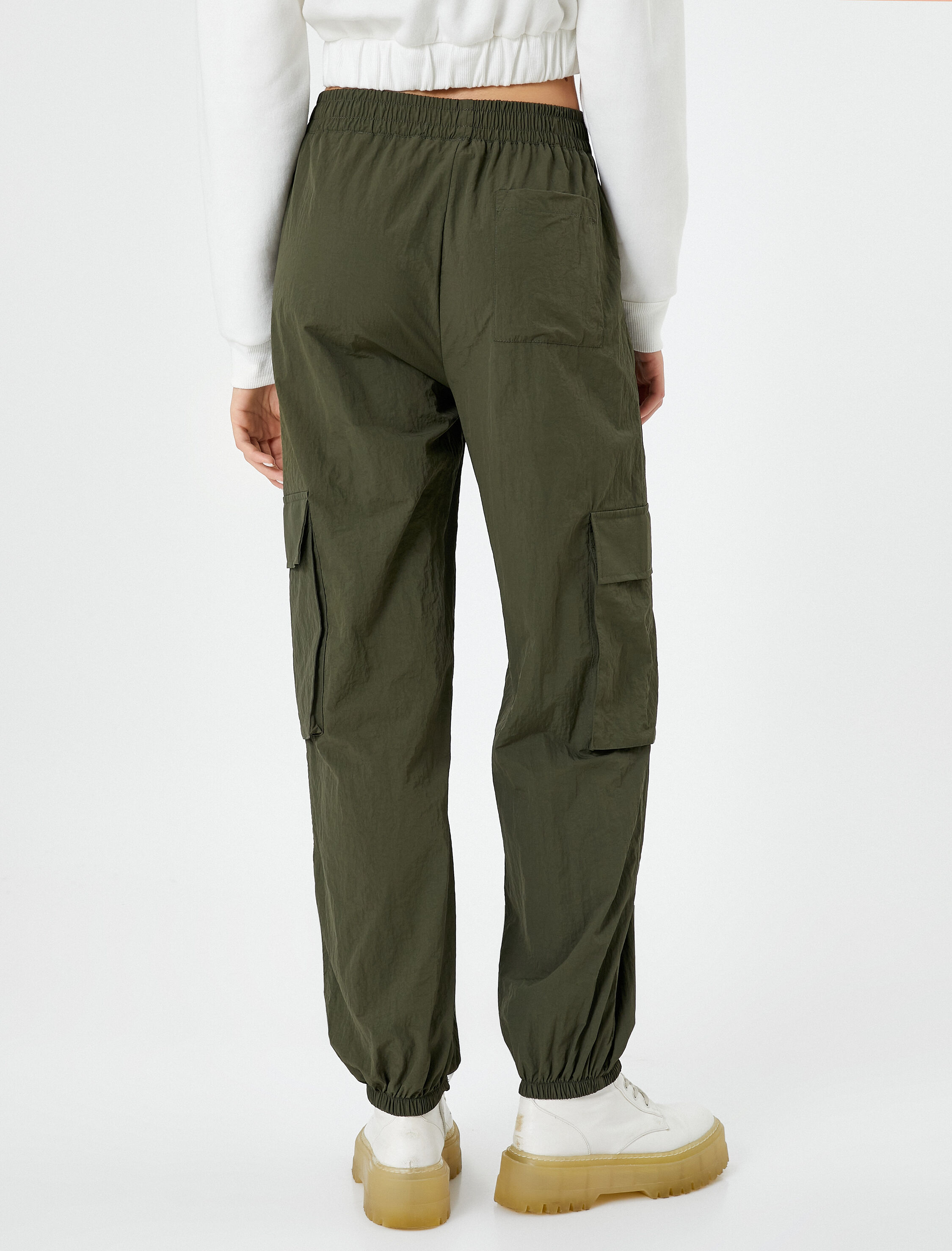   Jogger Kargo Pantolon Cepli Beli Lastikli