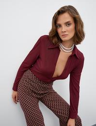 Melis Ağazat X Koton - Uzun Kollu Düğmeli Simli Gömlek