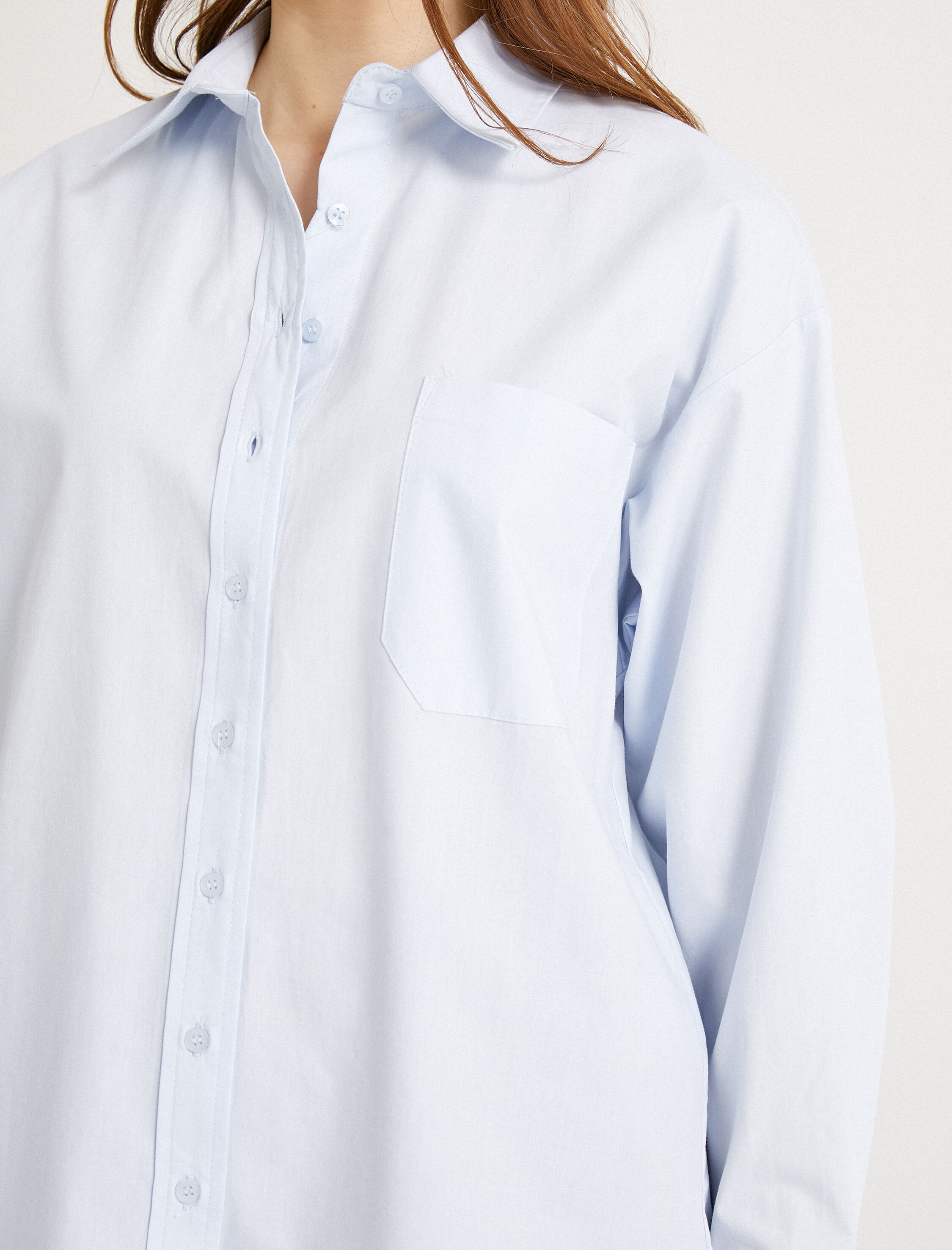   Oversize Gömlek Poplin Pamuklu