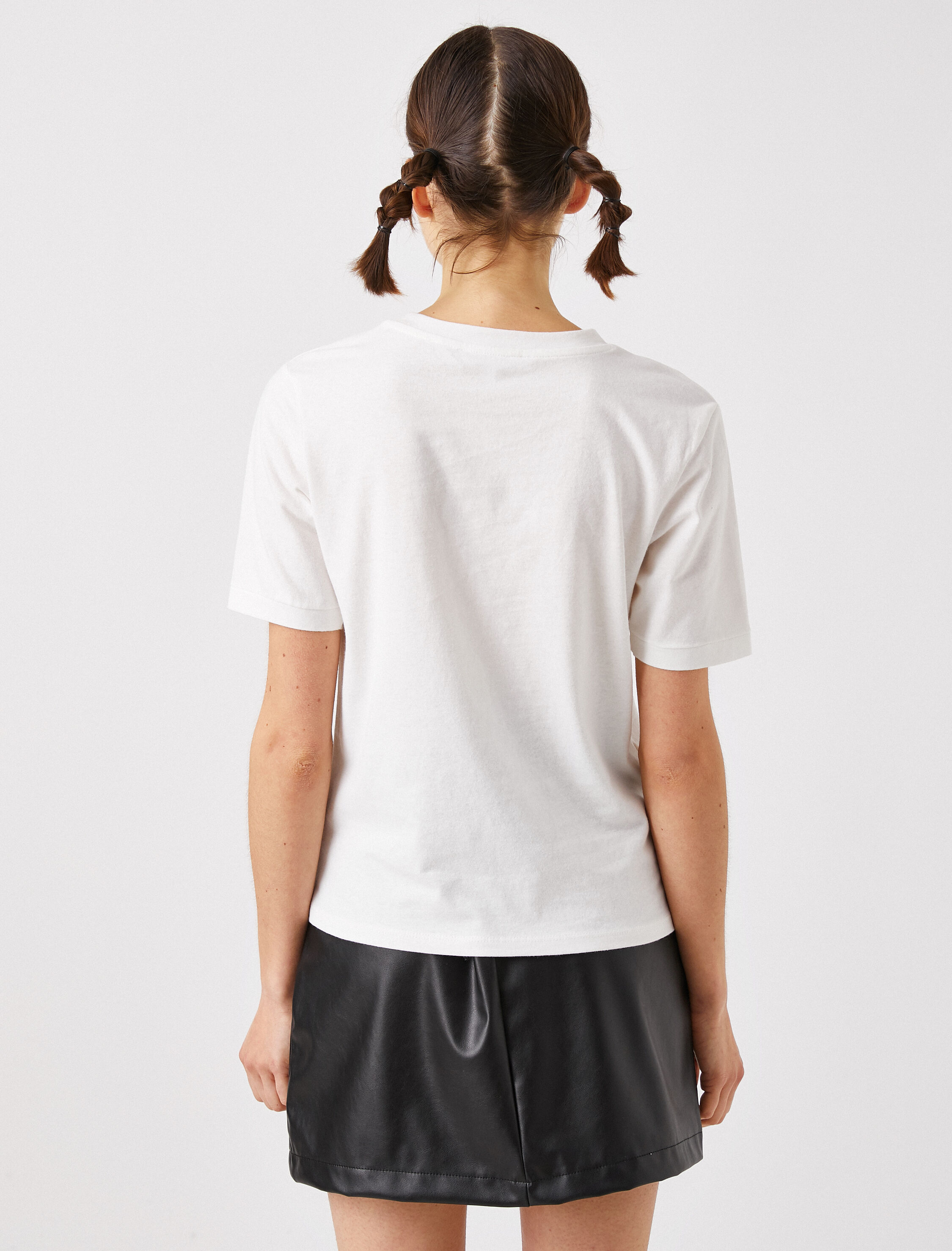   Bisiklet Yaka Kısa Kollu Baskılı Tişört