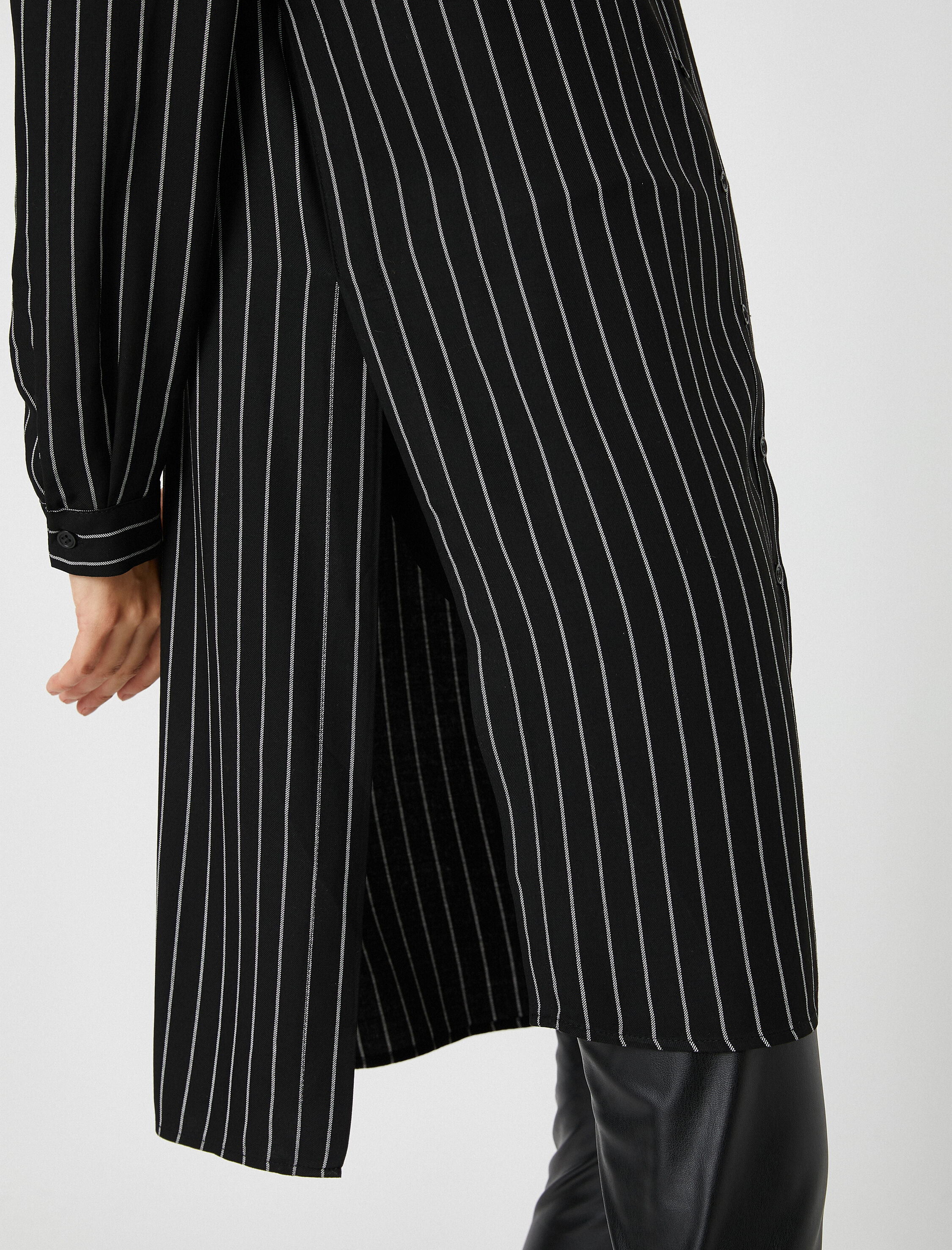   Gömlek Yaka Çizgili Tunik