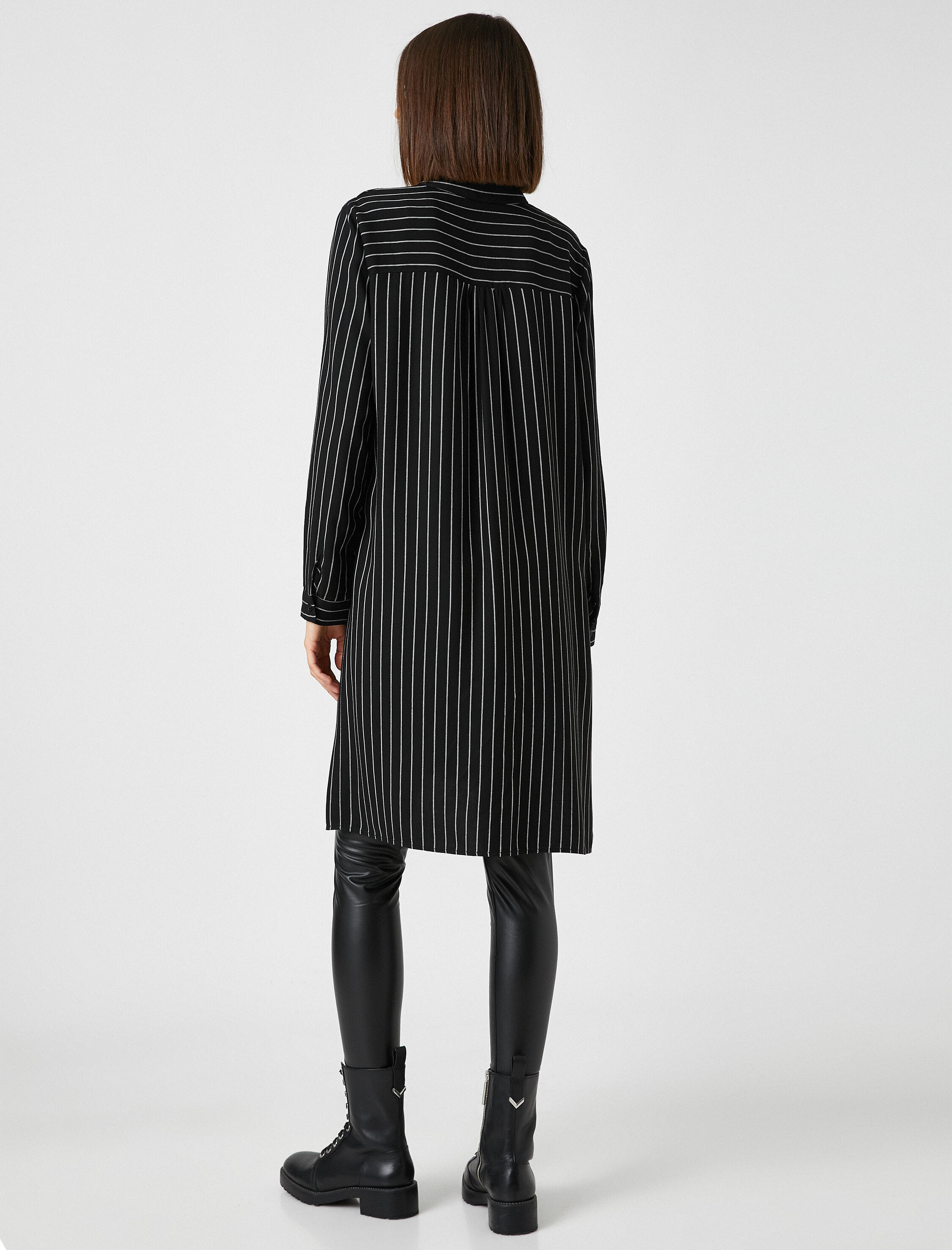   Gömlek Yaka Çizgili Tunik