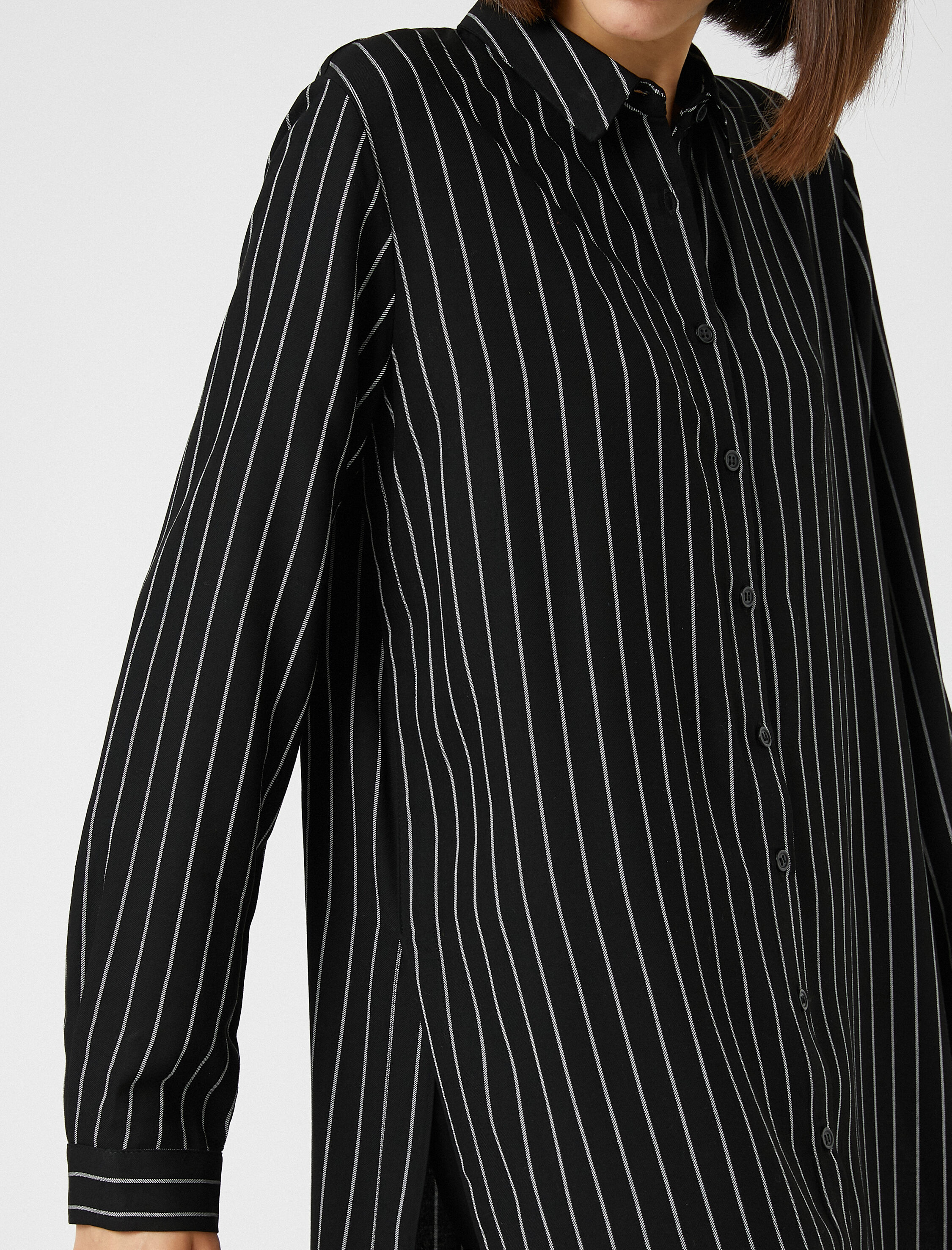   Gömlek Yaka Çizgili Tunik