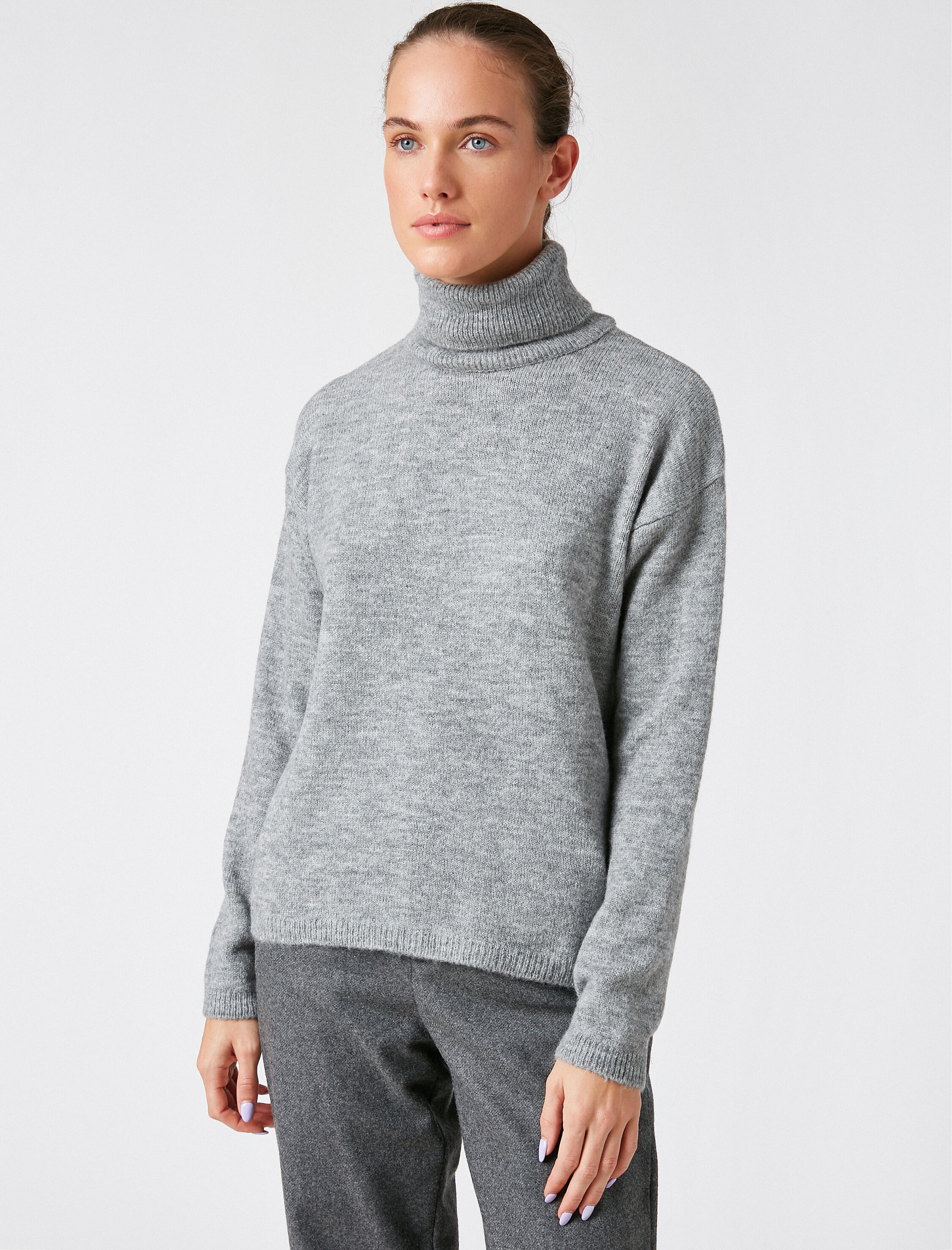   Balıkçı Yaka Oversize Triko Kazak