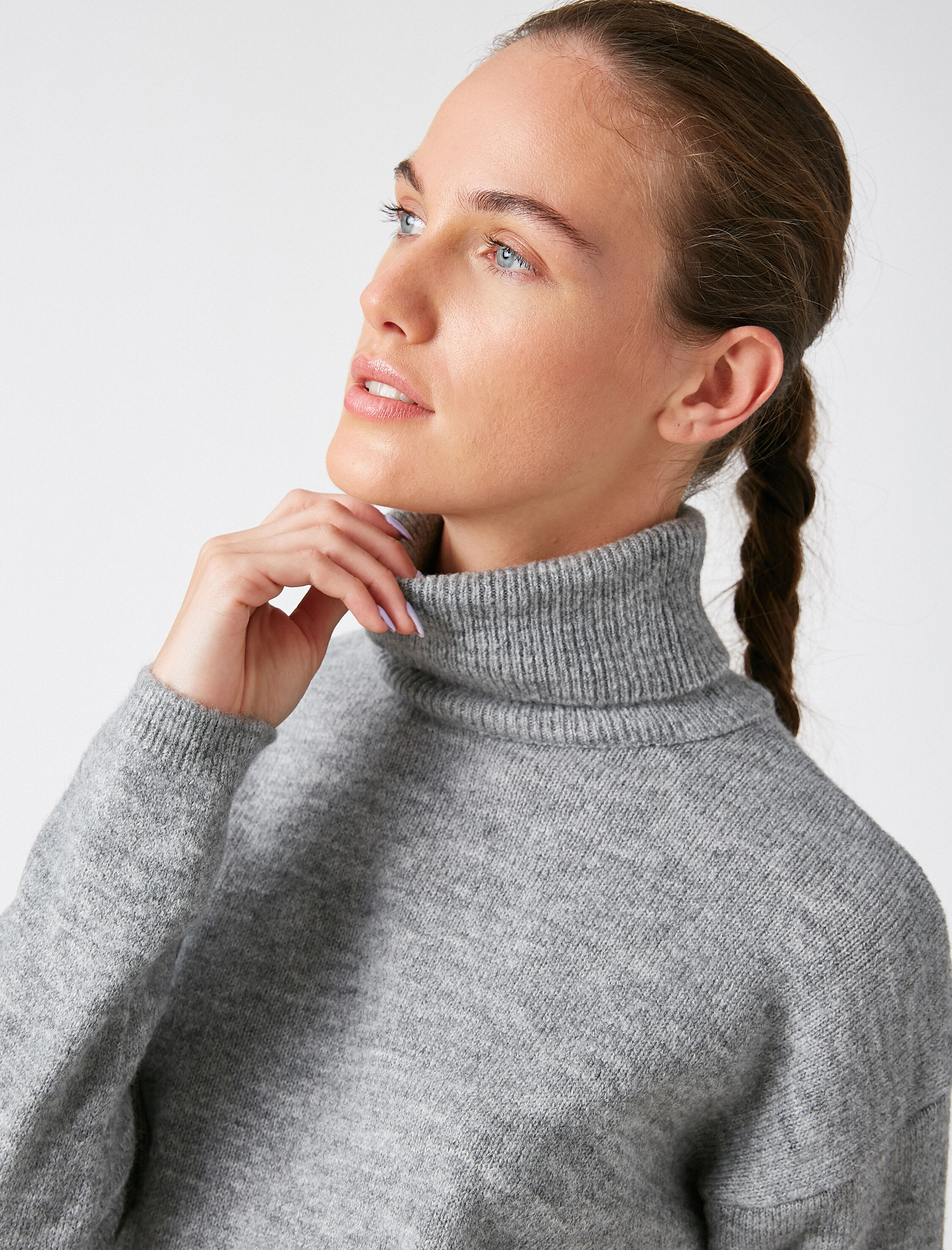   Balıkçı Yaka Oversize Triko Kazak