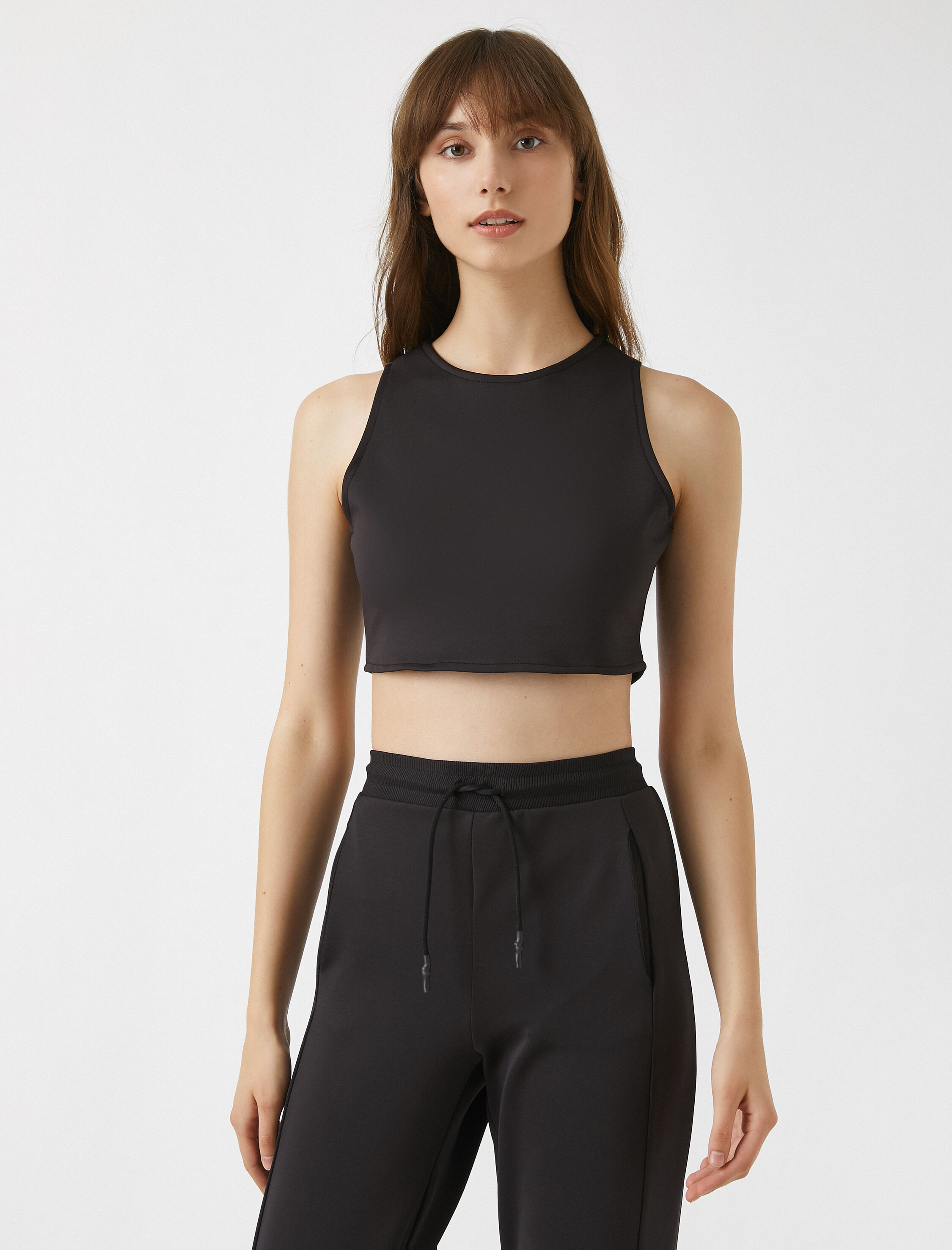   Crop Atlet Bisiklet Yaka Basic