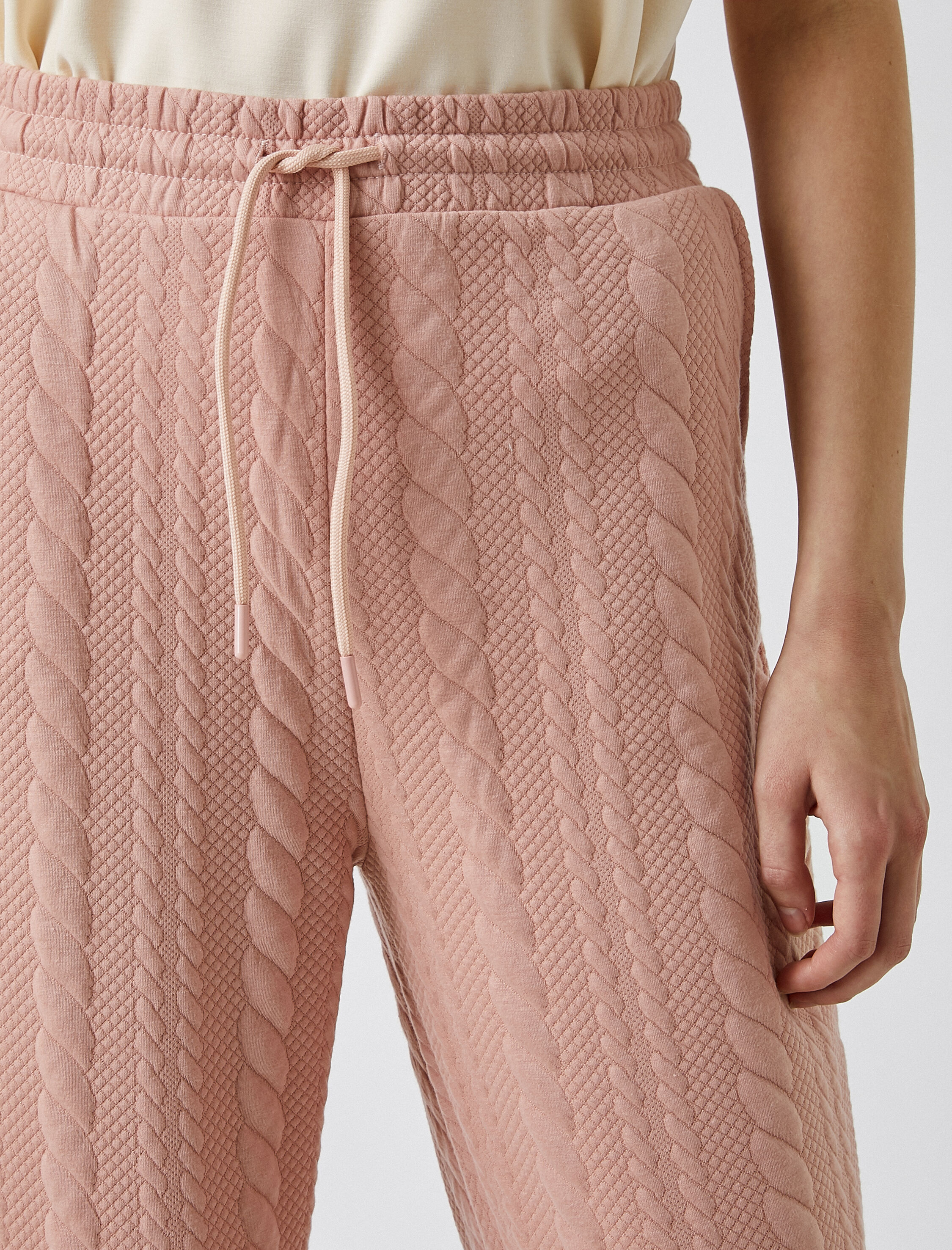   Örgü Desenli Belden Bağlamalı Jogger Eşofman Altı