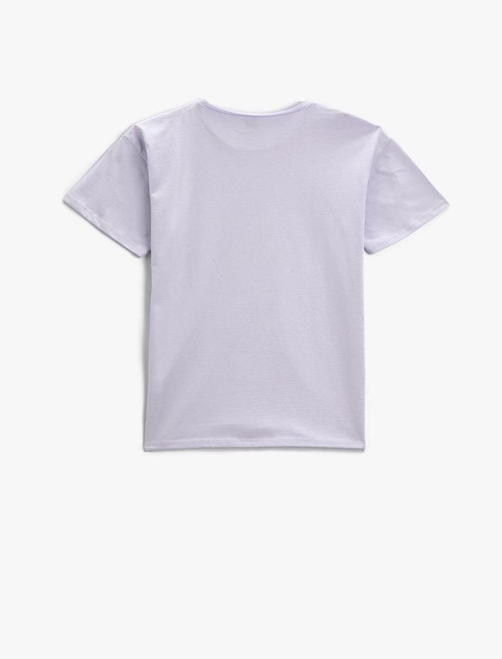 Erkek Çocuk Baskılı Tişört Kısa Kollu Bisiklet Yaka Pamuklu