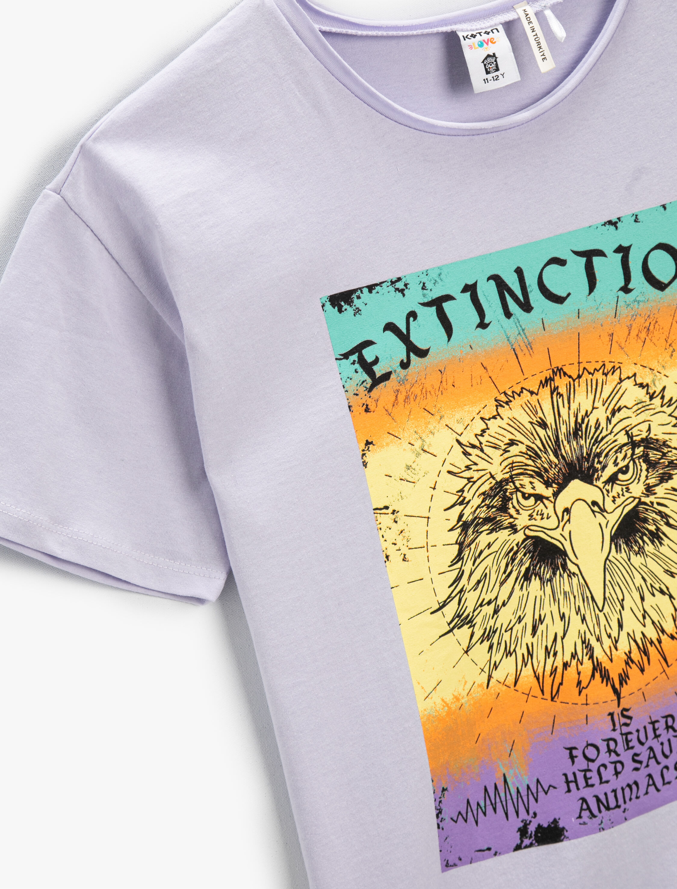  Erkek Çocuk Baskılı Tişört Kısa Kollu Bisiklet Yaka Pamuklu