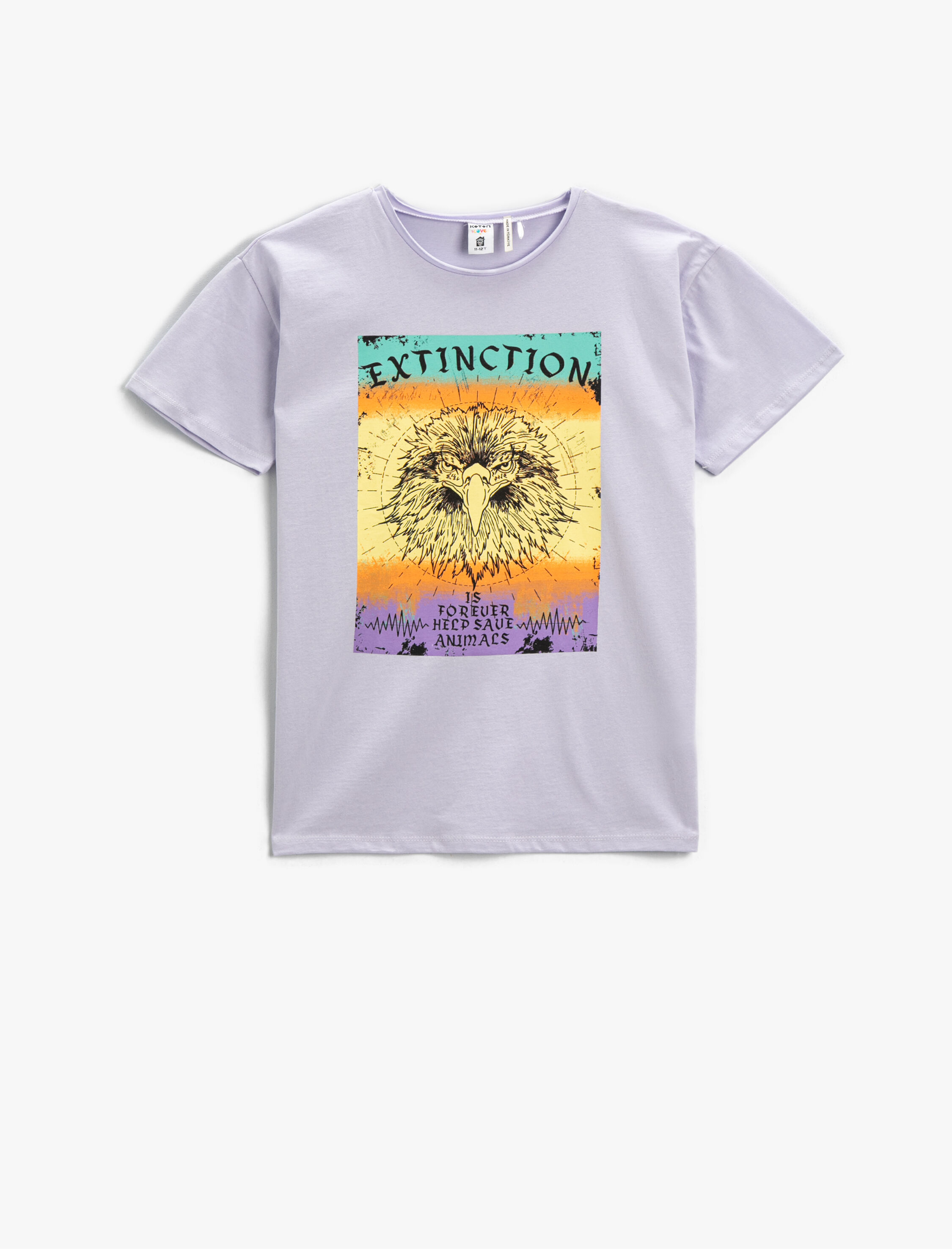  Erkek Çocuk Baskılı Tişört Kısa Kollu Bisiklet Yaka Pamuklu