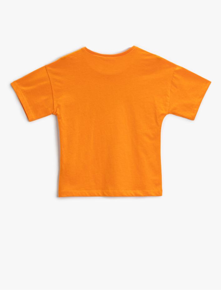 Erkek Çocuk Baskılı Tişört Kısa Kollu Bisiklet Yaka Pamuklu