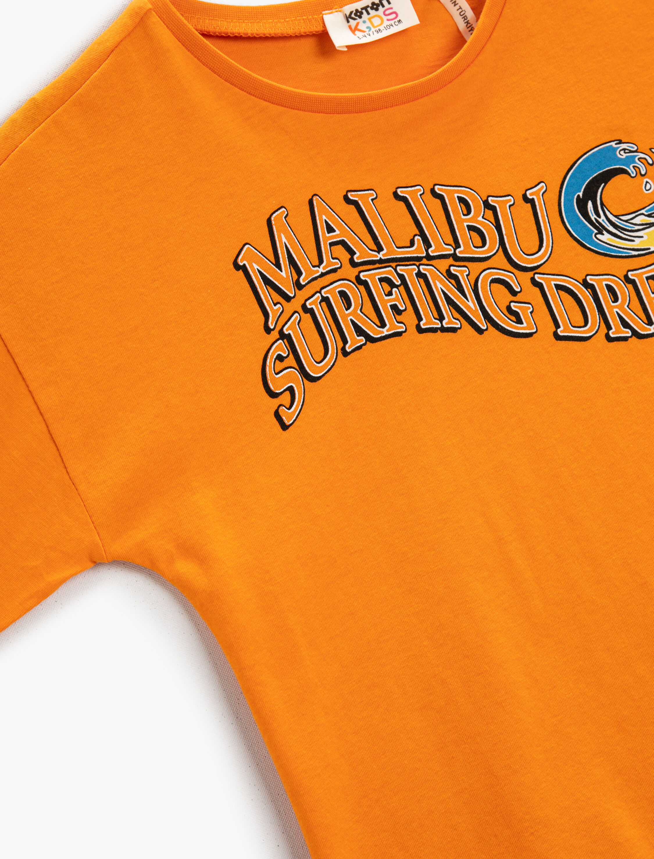  Erkek Çocuk Baskılı Tişört Kısa Kollu Bisiklet Yaka Pamuklu