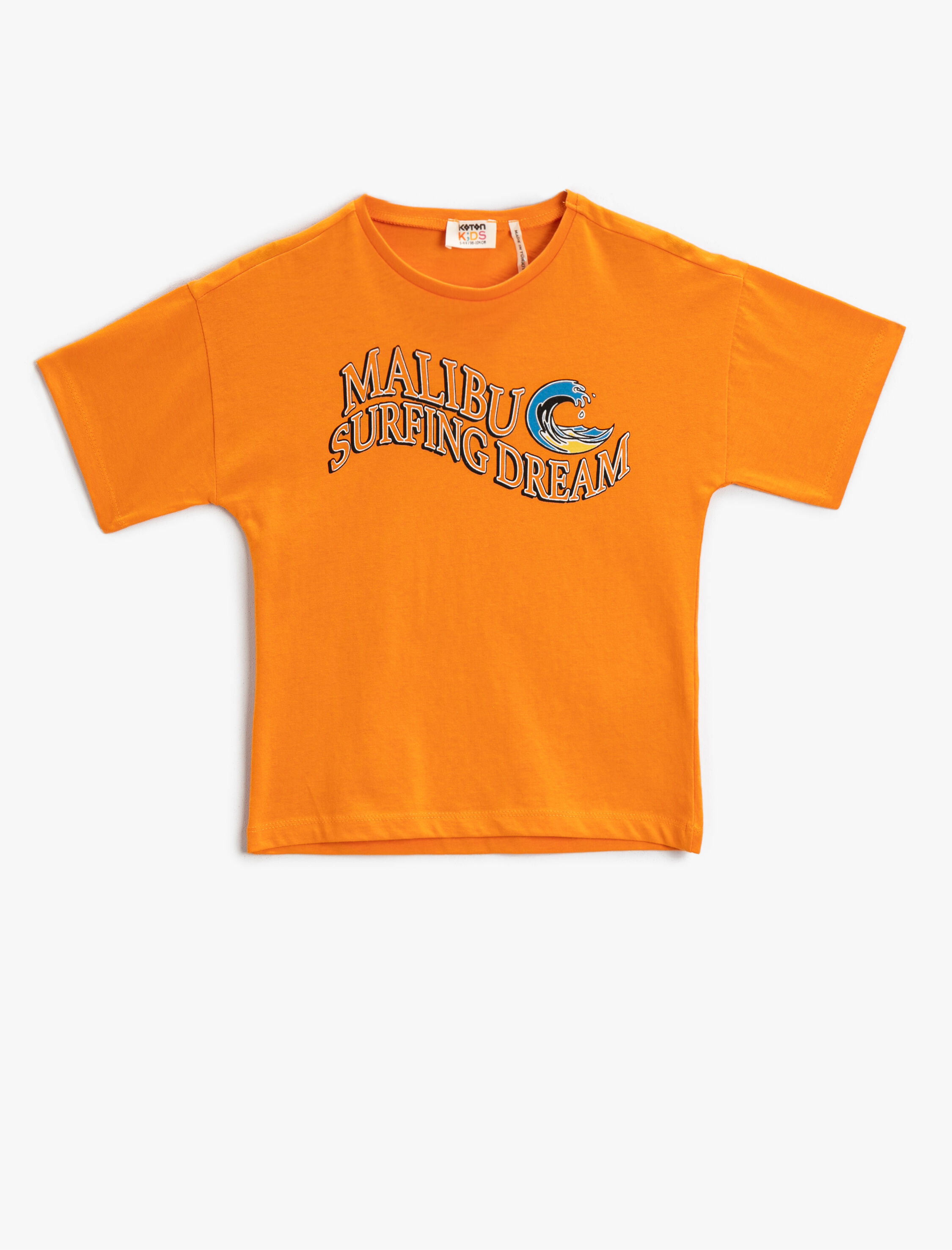  Erkek Çocuk Baskılı Tişört Kısa Kollu Bisiklet Yaka Pamuklu