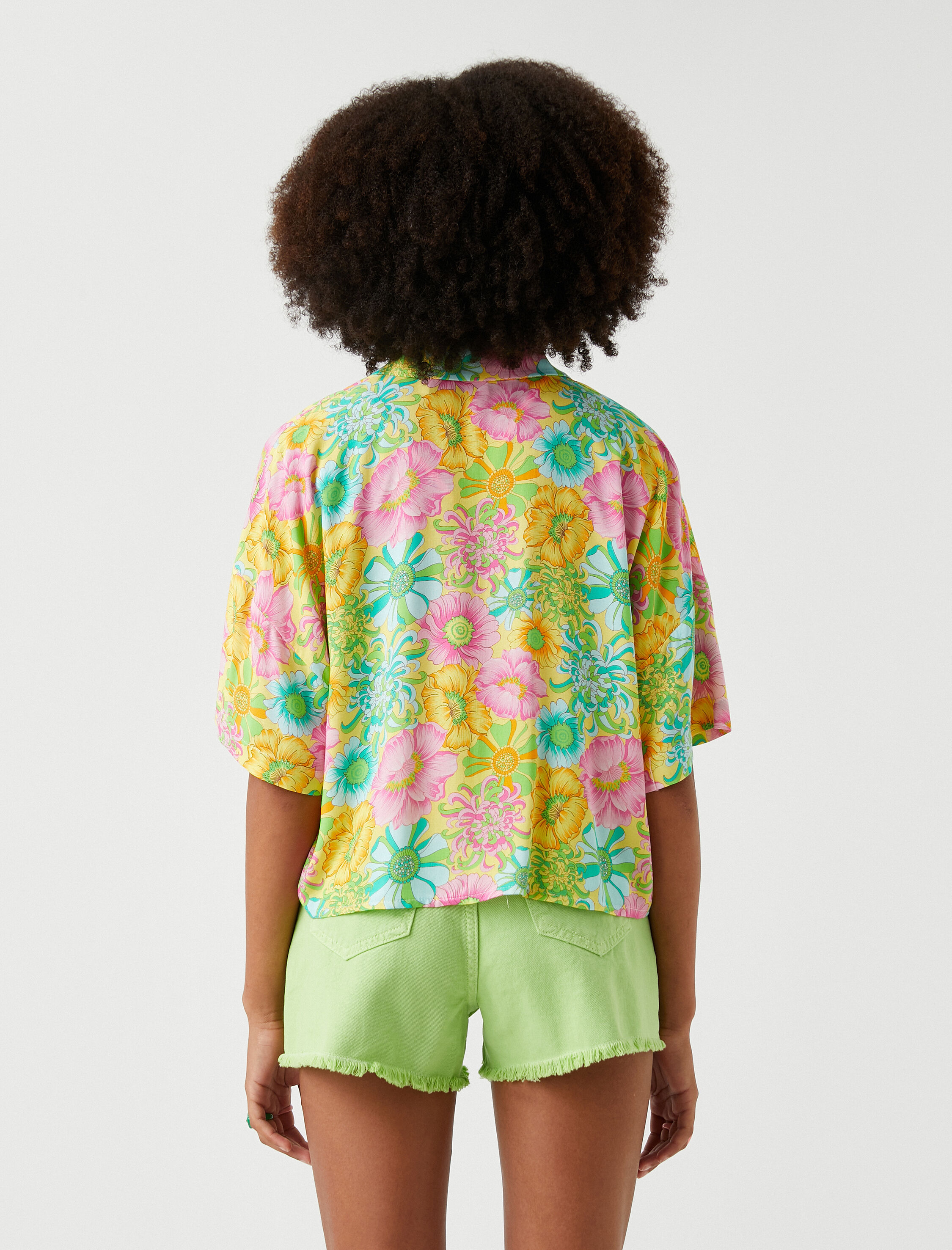   Crop Gömlek Kısa Kollu