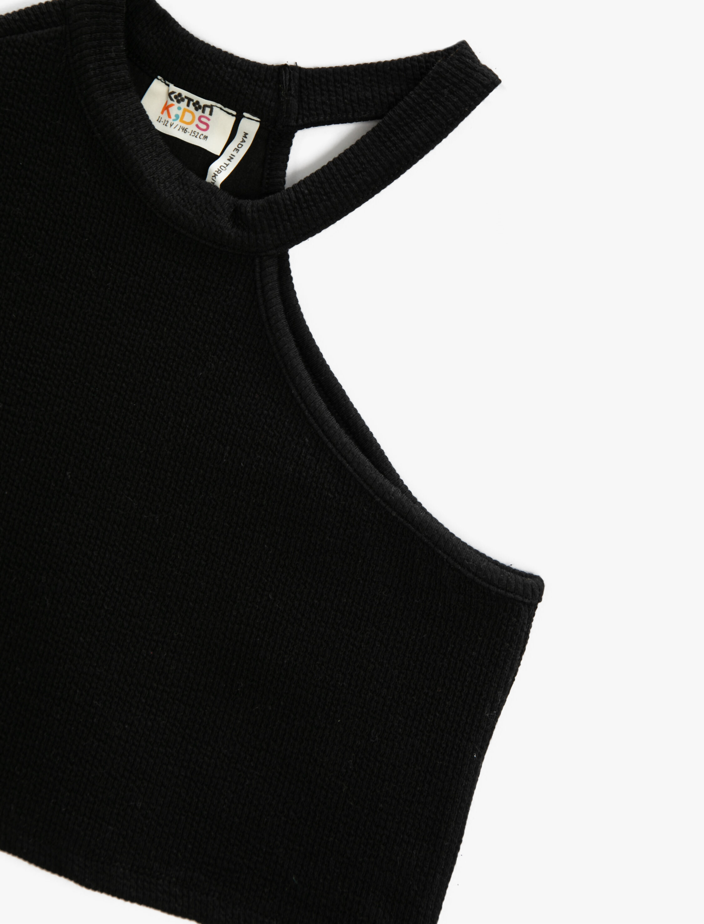  Kız Çocuk Crop Üst Pencere Detaylı Ribanalı