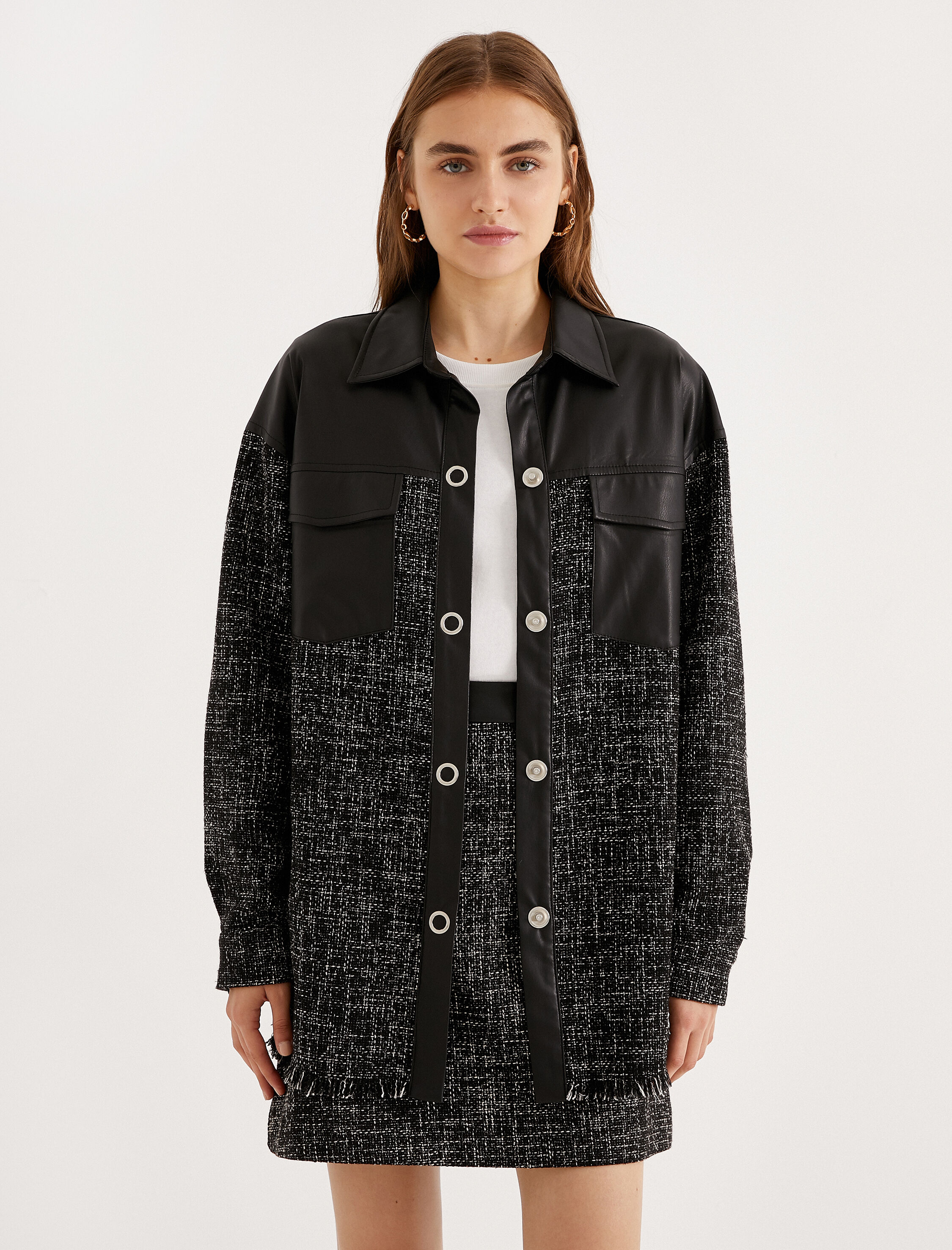   Suni Deri Tüvit Uzun Ceket