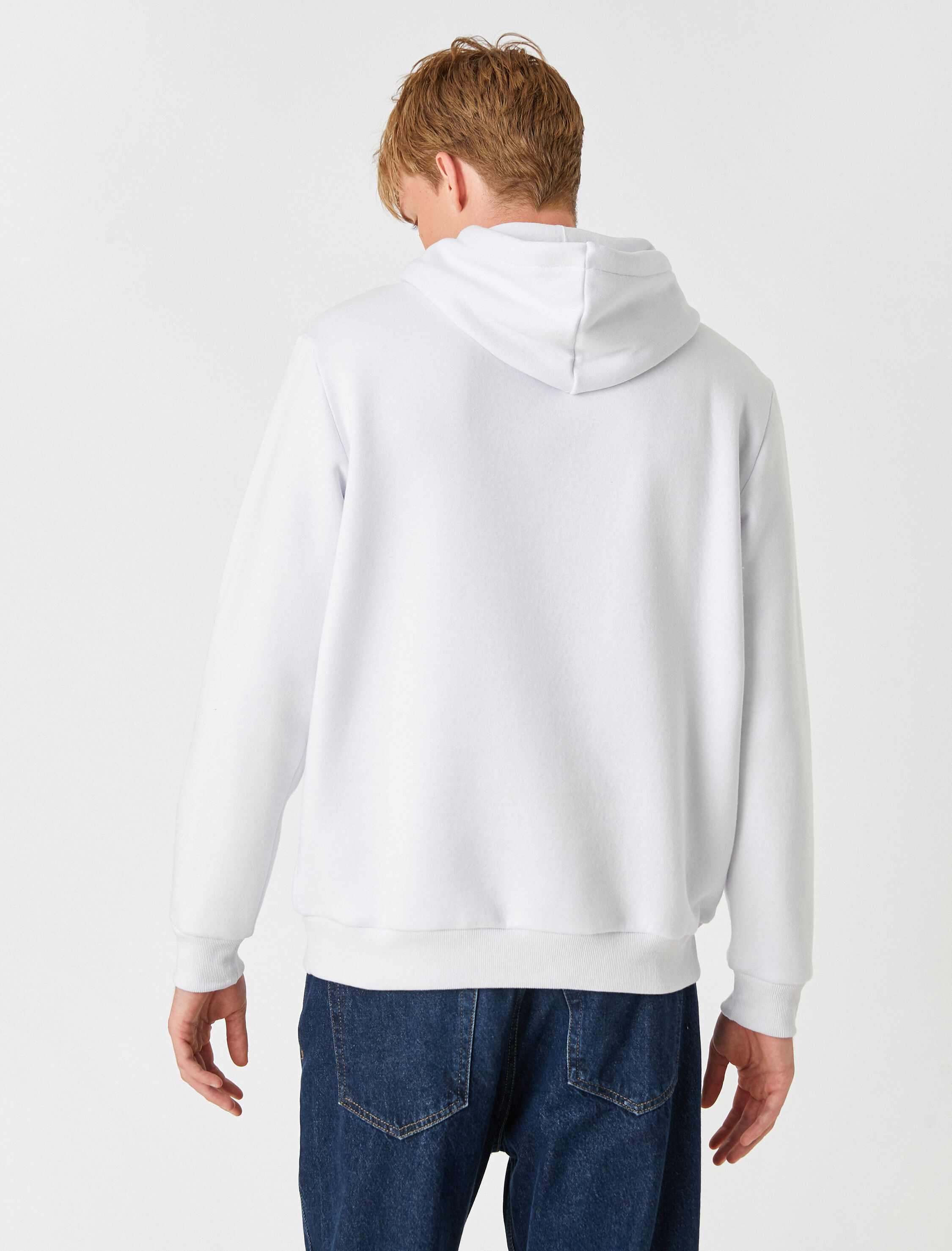   Basic Kapşonlu Sweatshirt Şardonlu