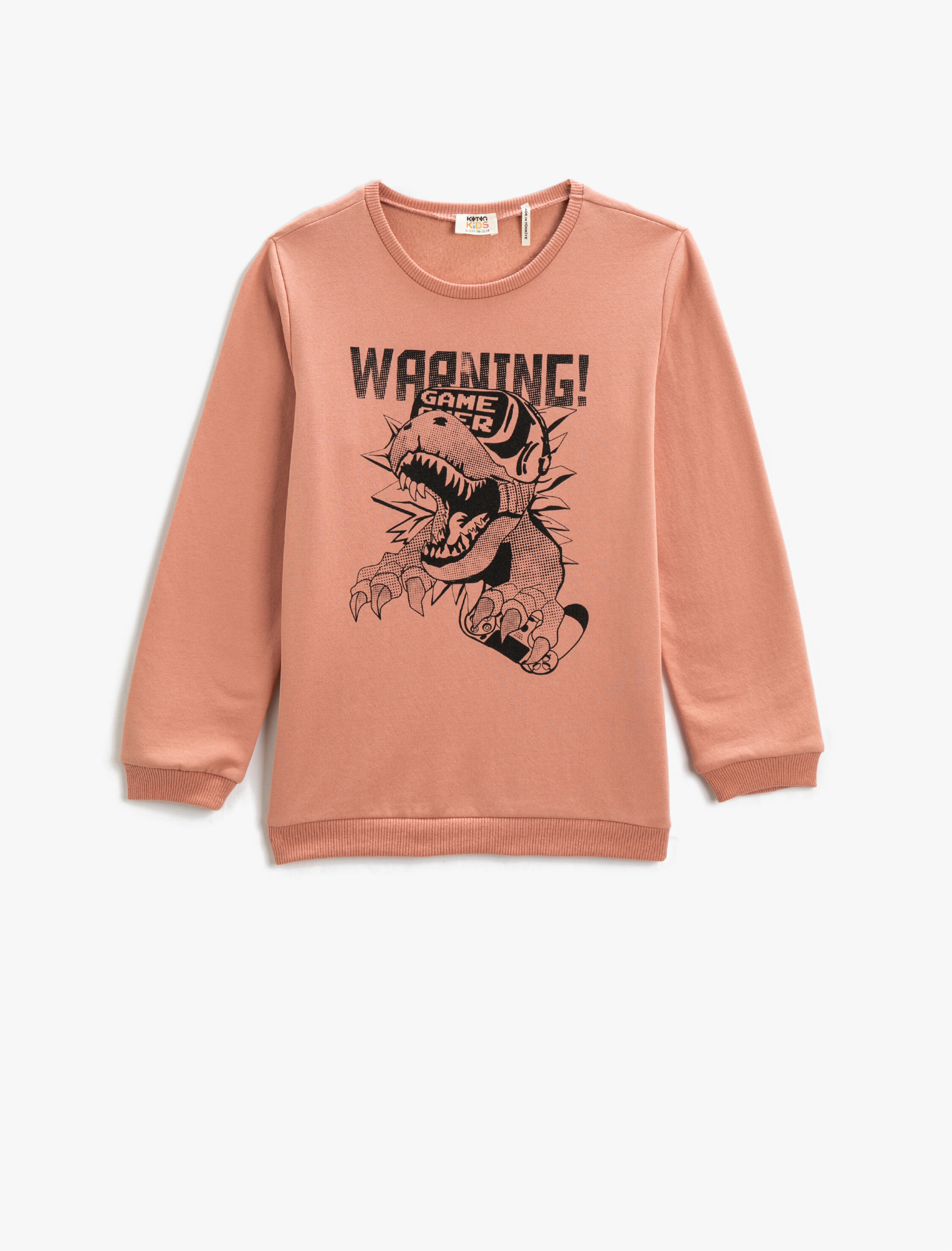  Erkek Çocuk Sweatshirt Uzun Kollu Baskılı Bisiklet Yaka