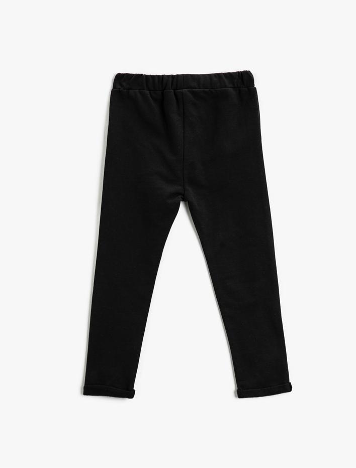 Erkek Bebek Basic Düğme Detaylı Eşofman Altı Beli Lastikli