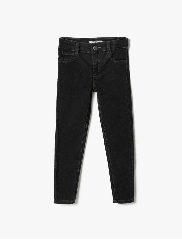 Kız Çocuk Basic Okul Pantolonu Denim - Slim Jean