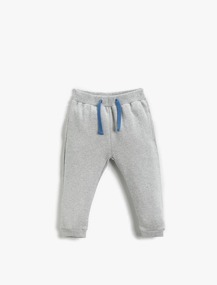 Erkek Bebek Basic Beli Bağlamalı Jogger Eşofman Altı