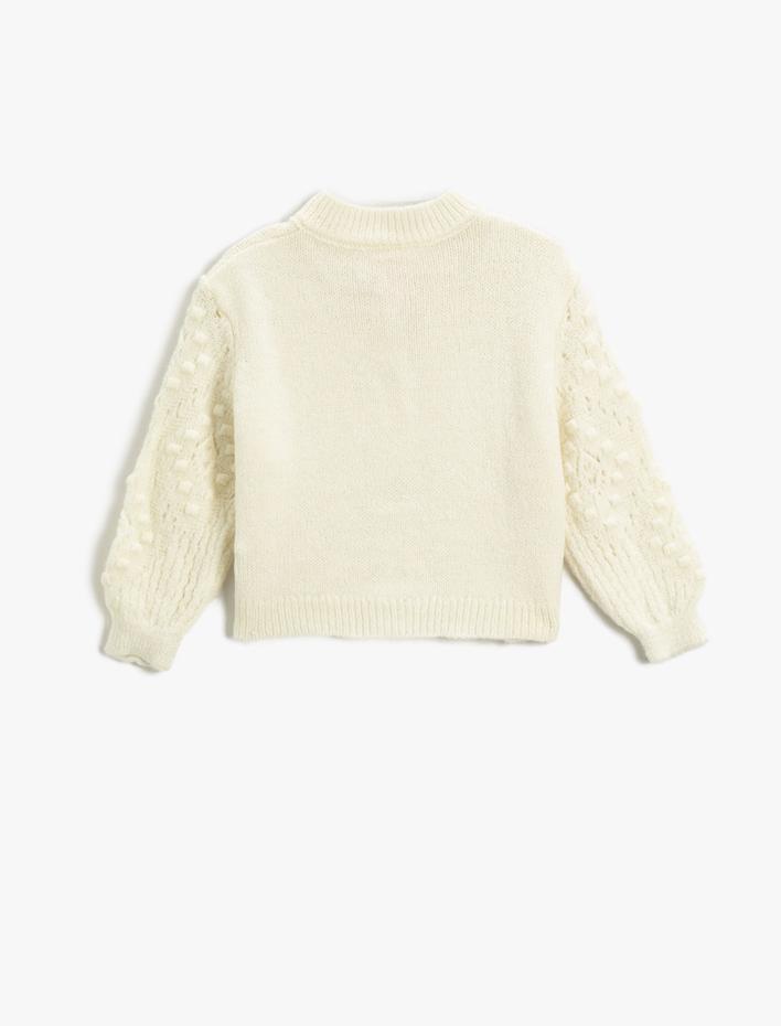 Kız Bebek Basic Triko Hırka Düğmeli Dik Yaka