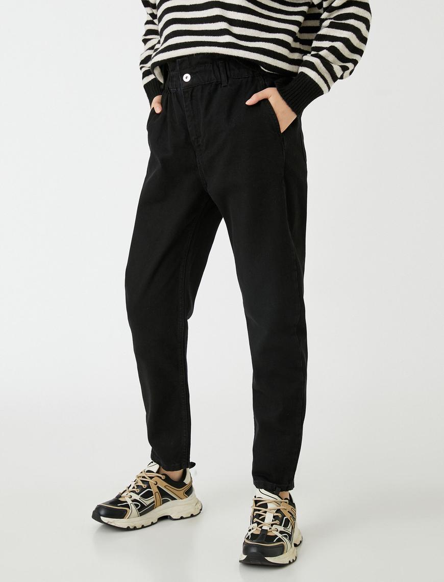   Yüksek Bel Kot Pantolon - Baggy Jean