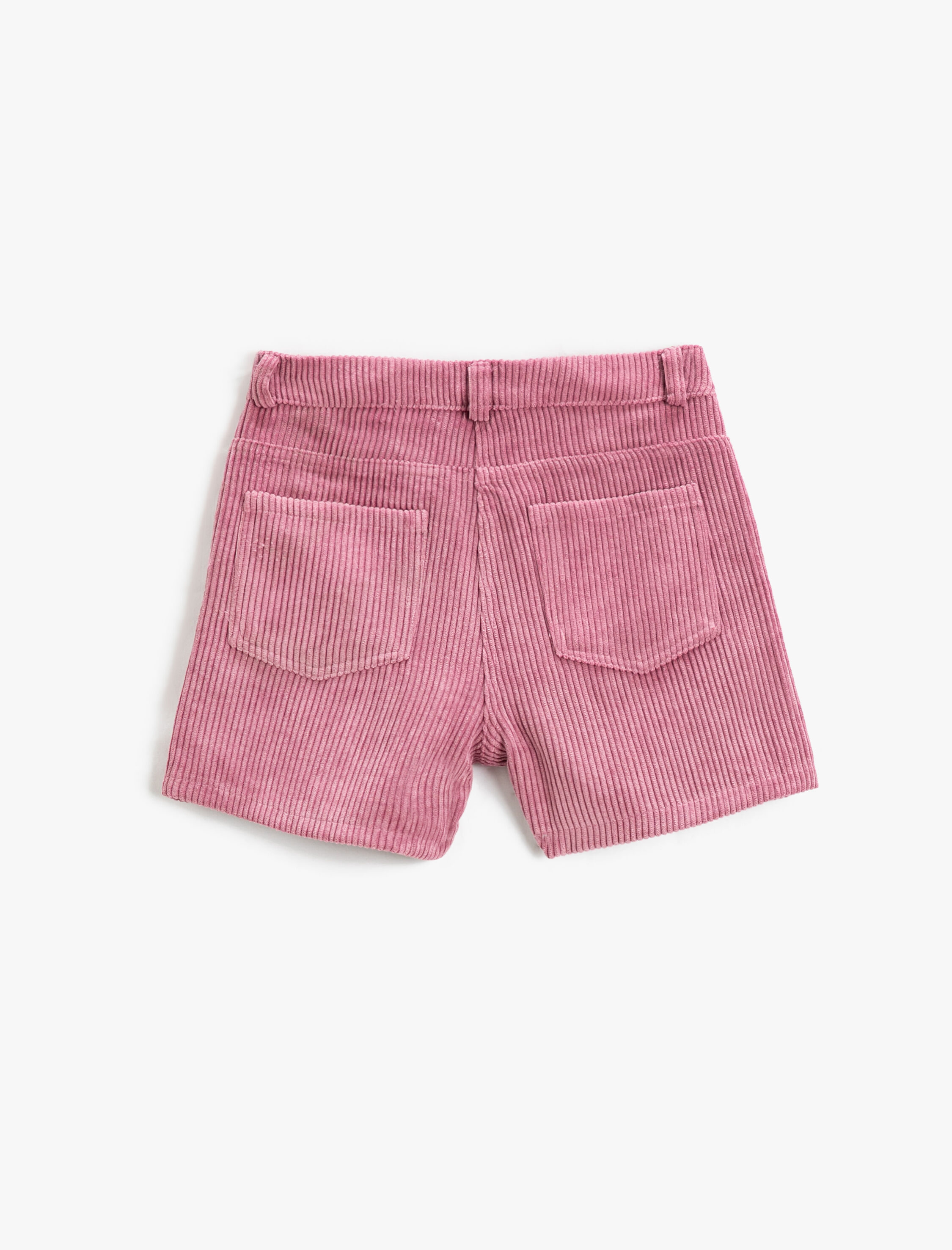  Kız Çocuk Mini Şort Etek Fitilli Kadife Kruvaze Cepli