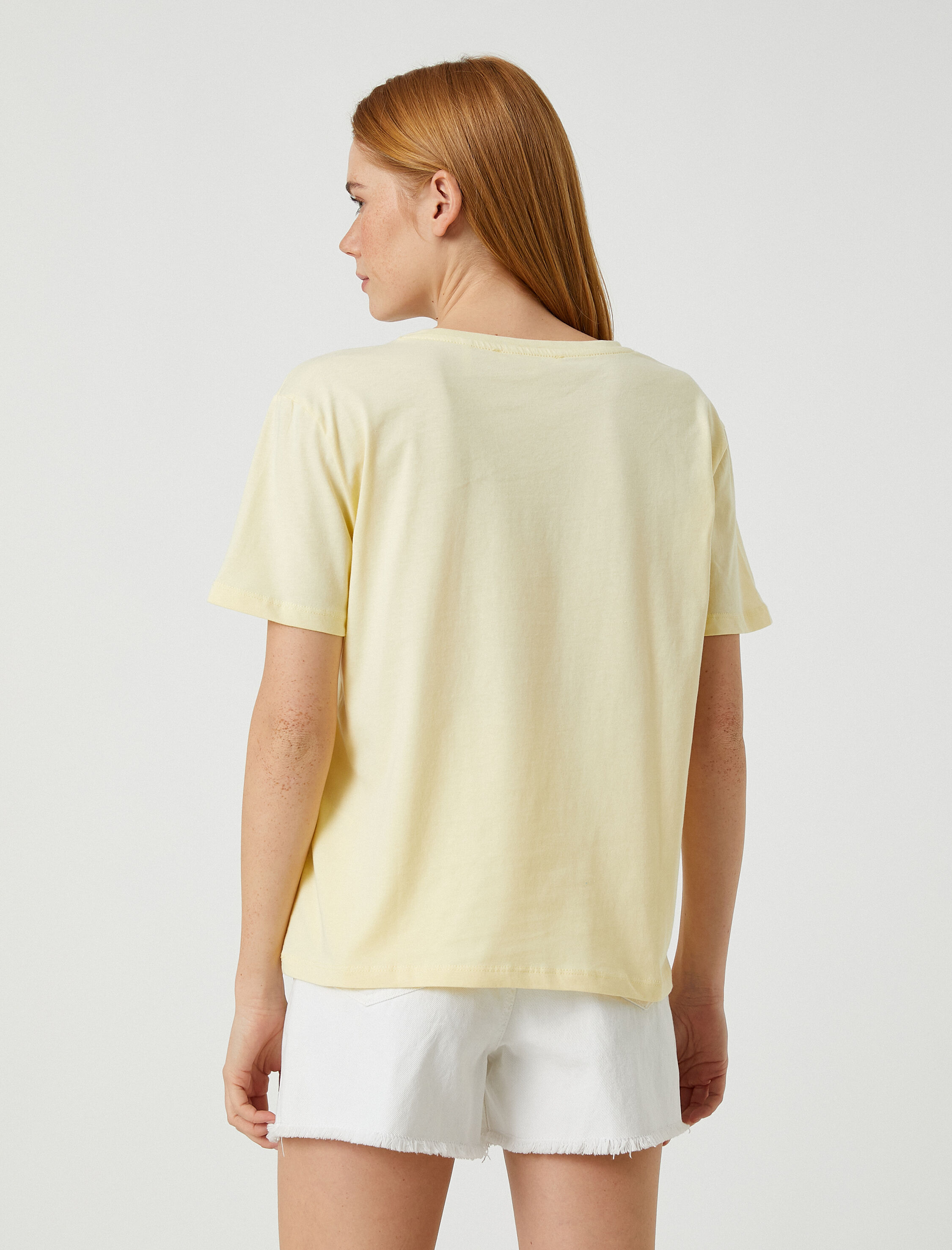   Basic Tişört Pamuklu Bisiklet Yaka Kısa Kollu