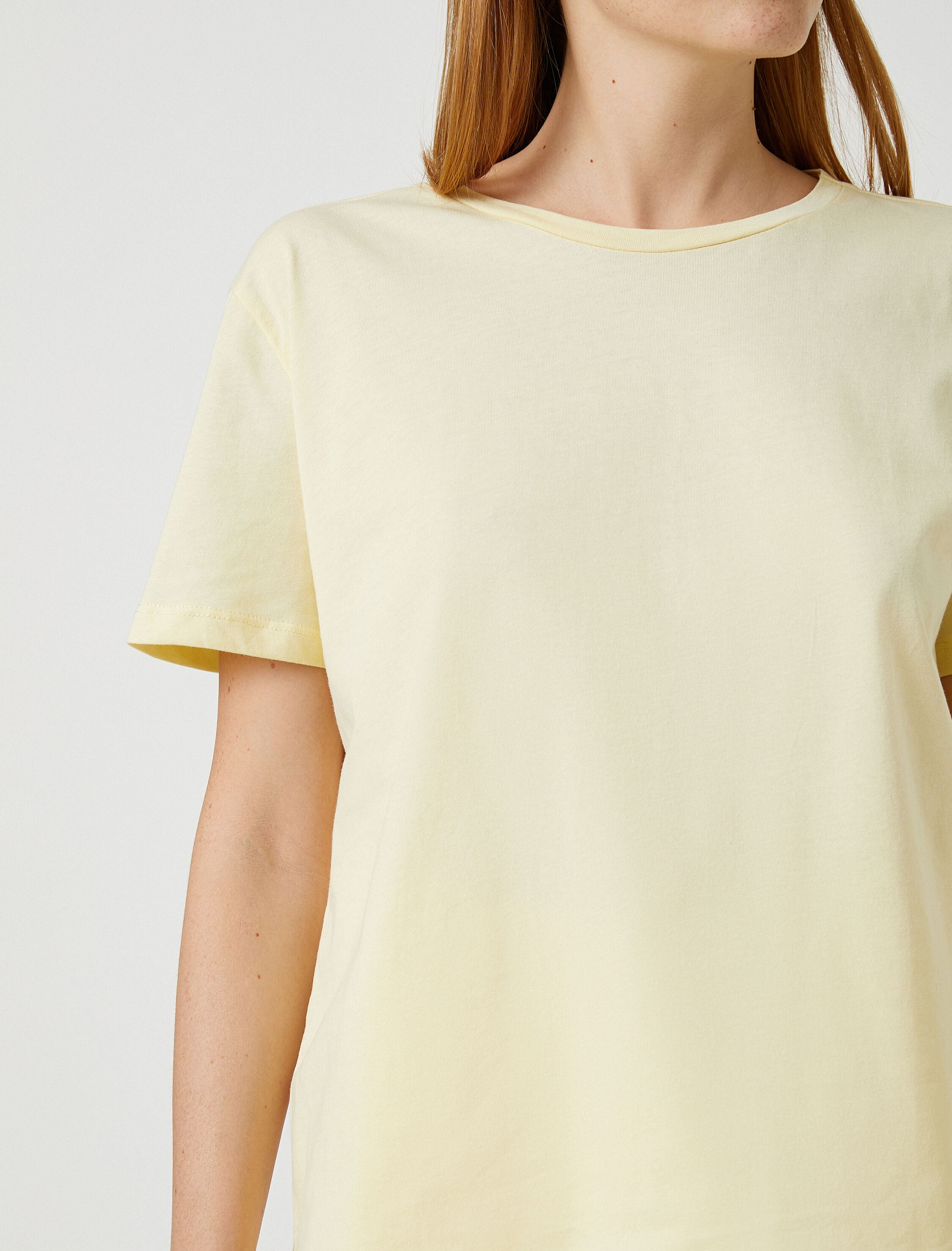   Basic Tişört Pamuklu Bisiklet Yaka Kısa Kollu