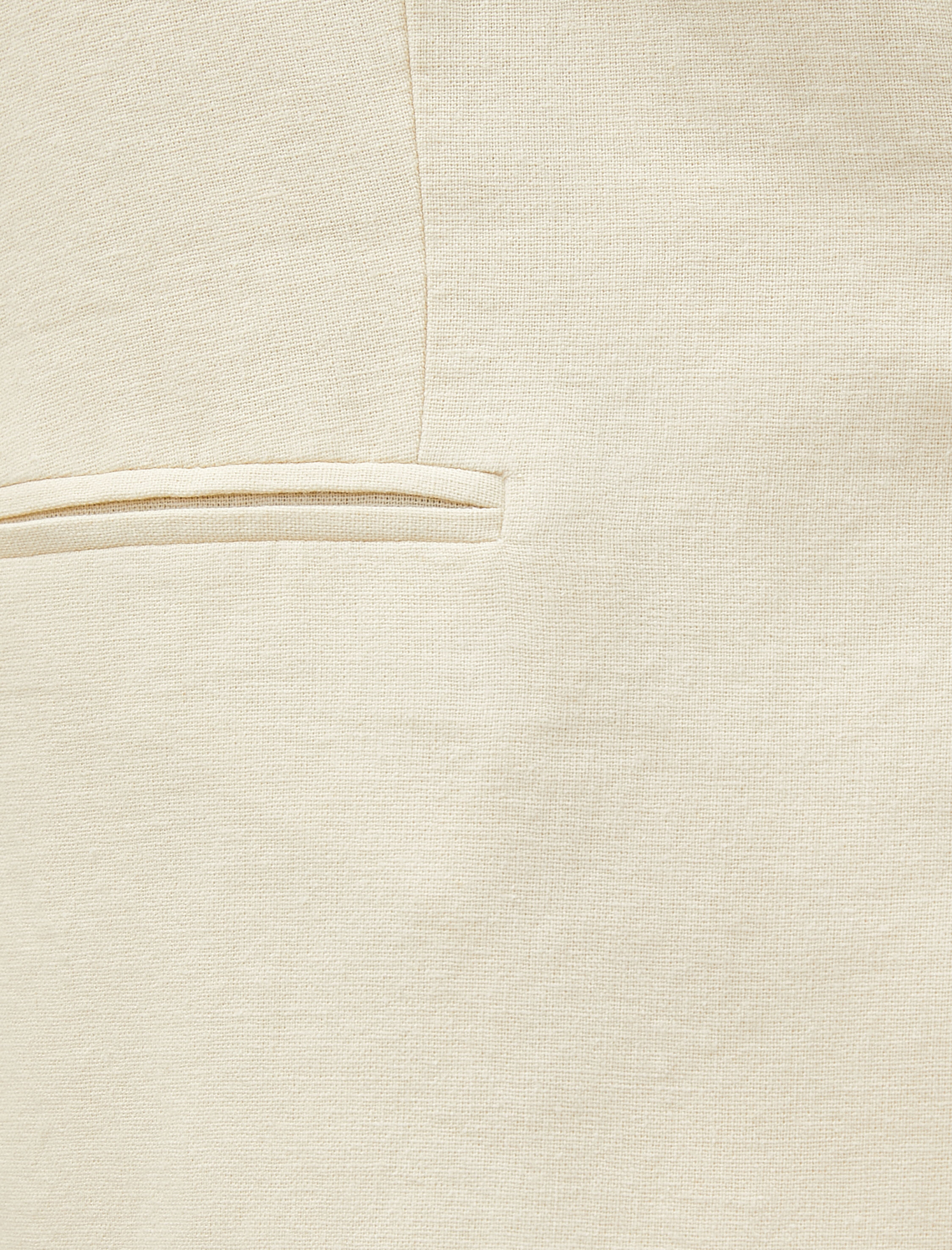   Keten Blazer Ceket Tek Düğmeli